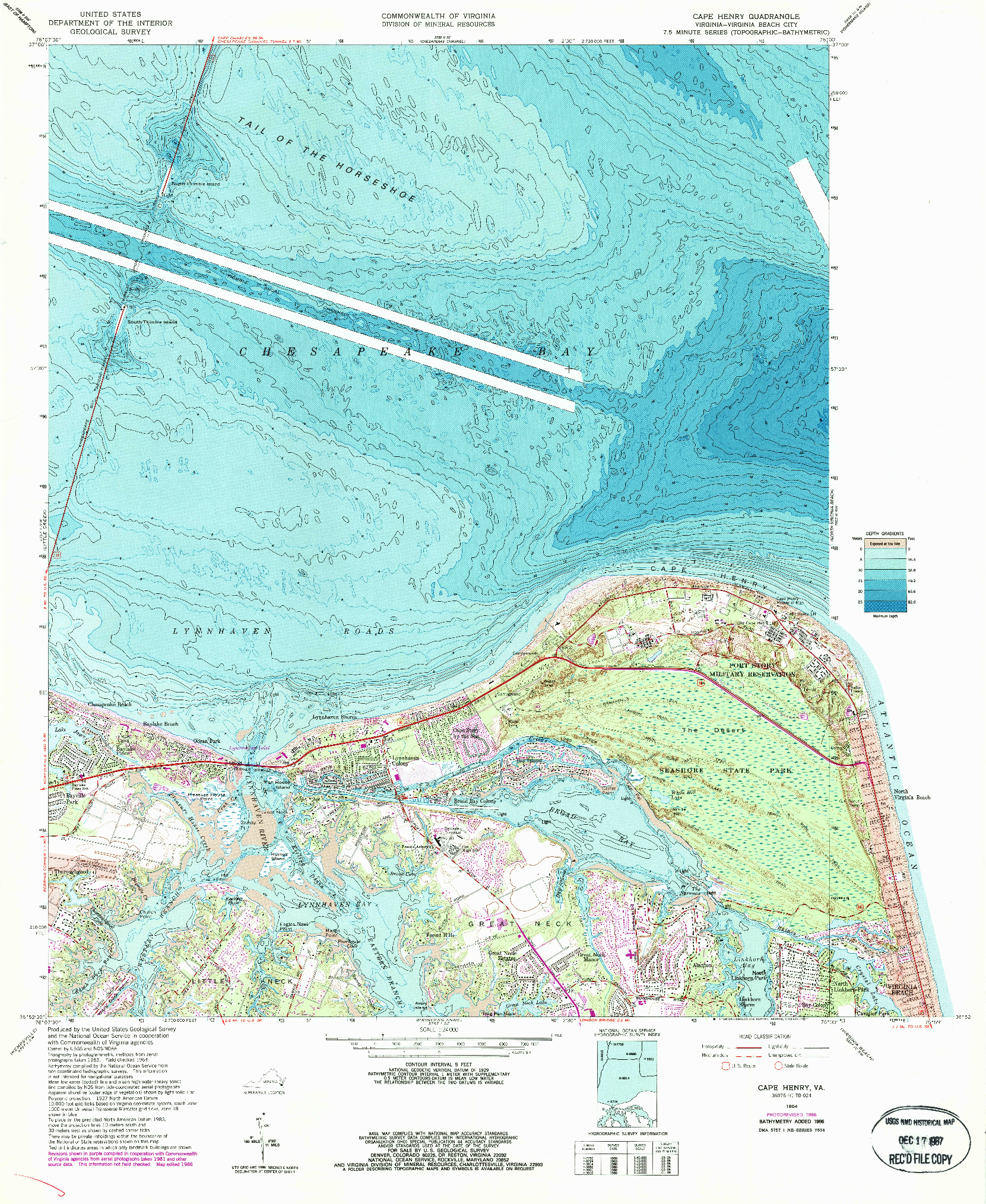 USGS 1:24000-SCALE QUADRANGLE FOR CAPE HENRY, VA 1964