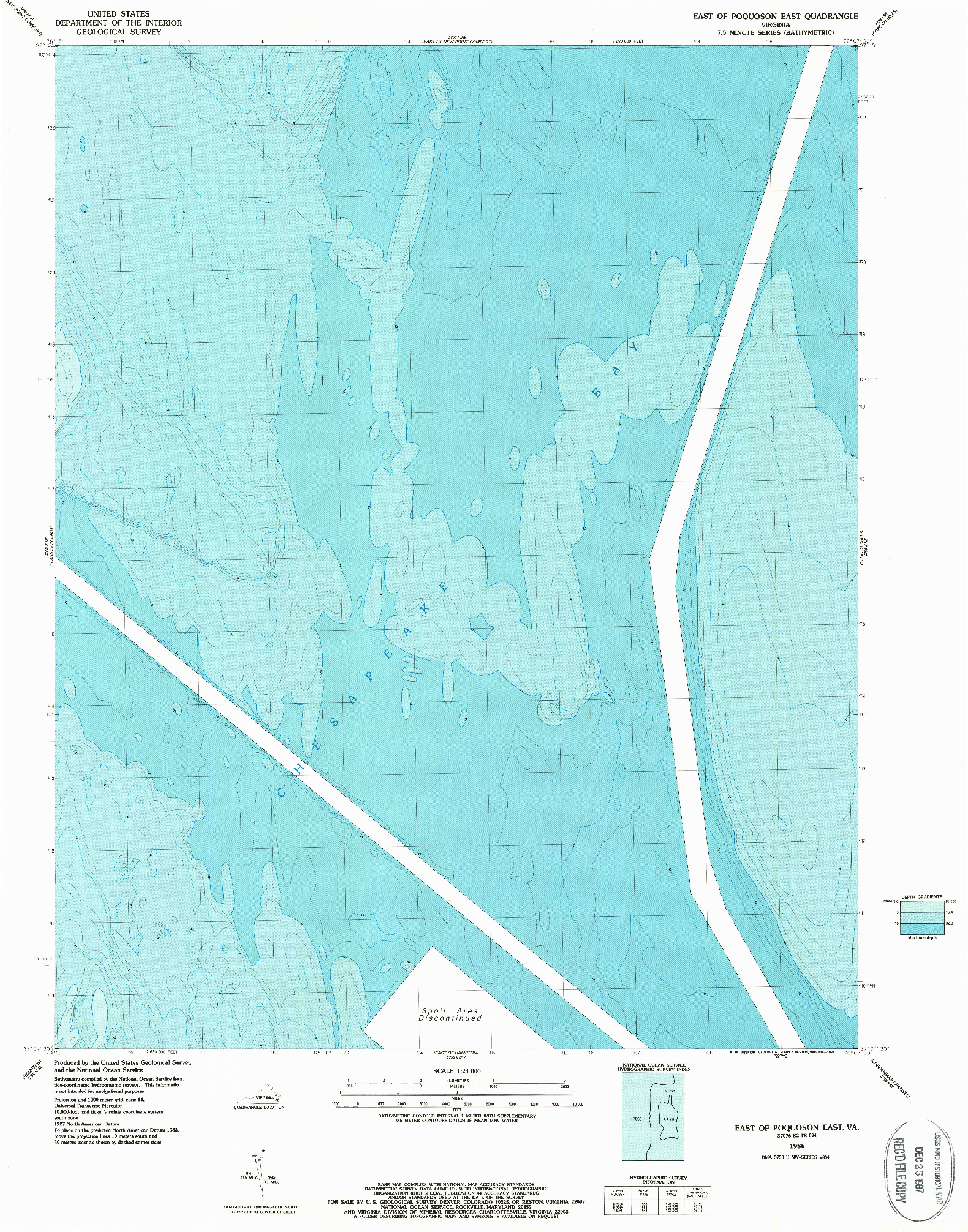 USGS 1:24000-SCALE QUADRANGLE FOR EAST OF POQUOSON EAST, VA 1986