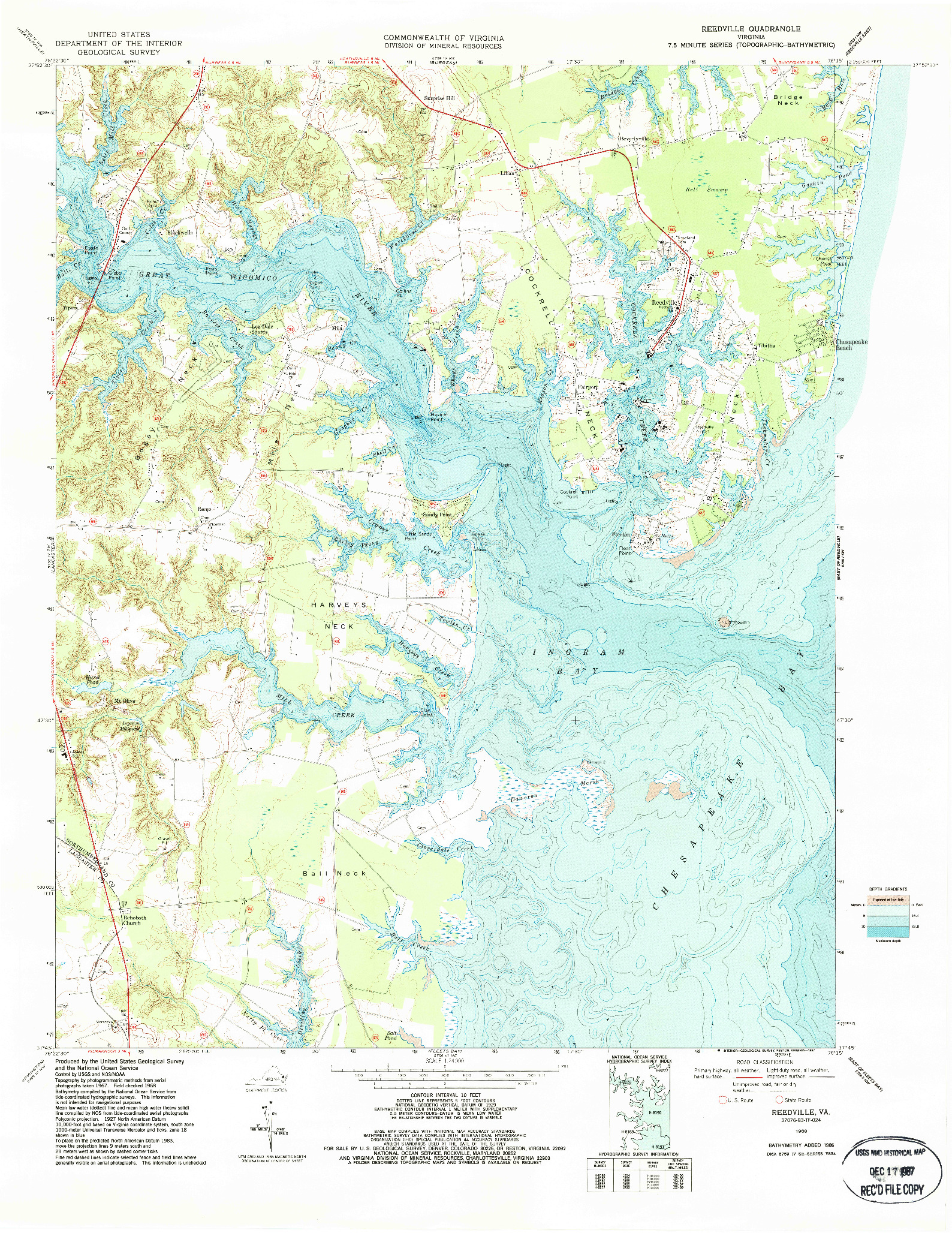 USGS 1:24000-SCALE QUADRANGLE FOR REEDVILLE, VA 1968