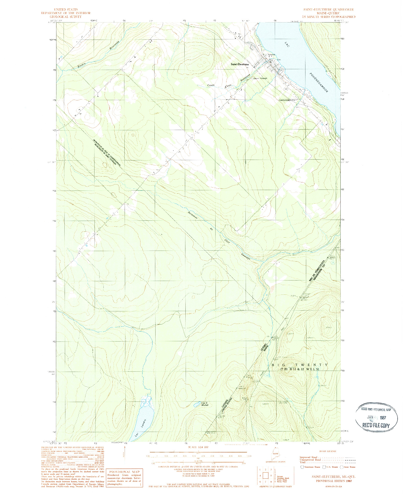 USGS 1:24000-SCALE QUADRANGLE FOR SAINT-ELEUTHERE, ME 1987