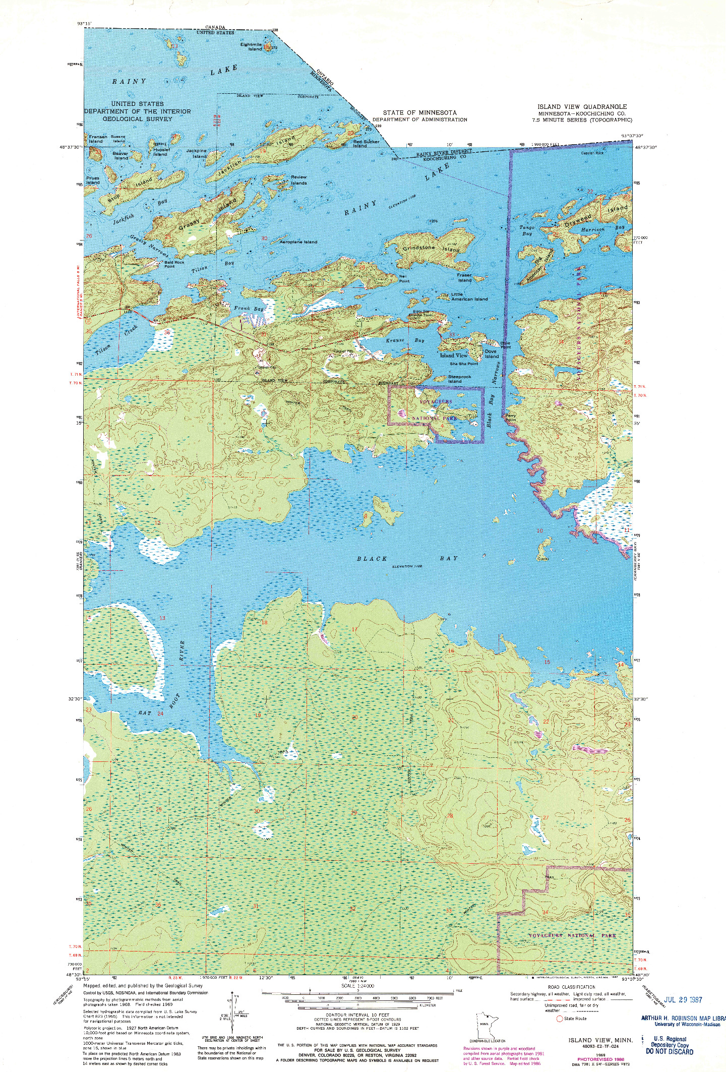 USGS 1:24000-SCALE QUADRANGLE FOR ISLAND VIEW, MN 1969