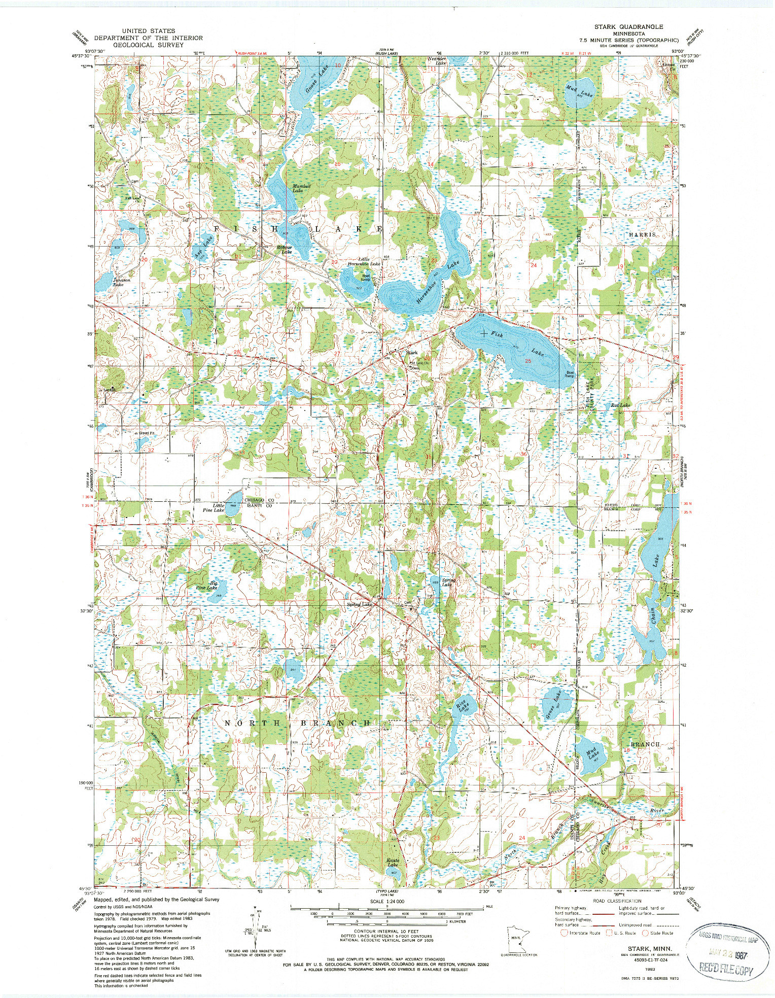 USGS 1:24000-SCALE QUADRANGLE FOR STARK, MN 1983