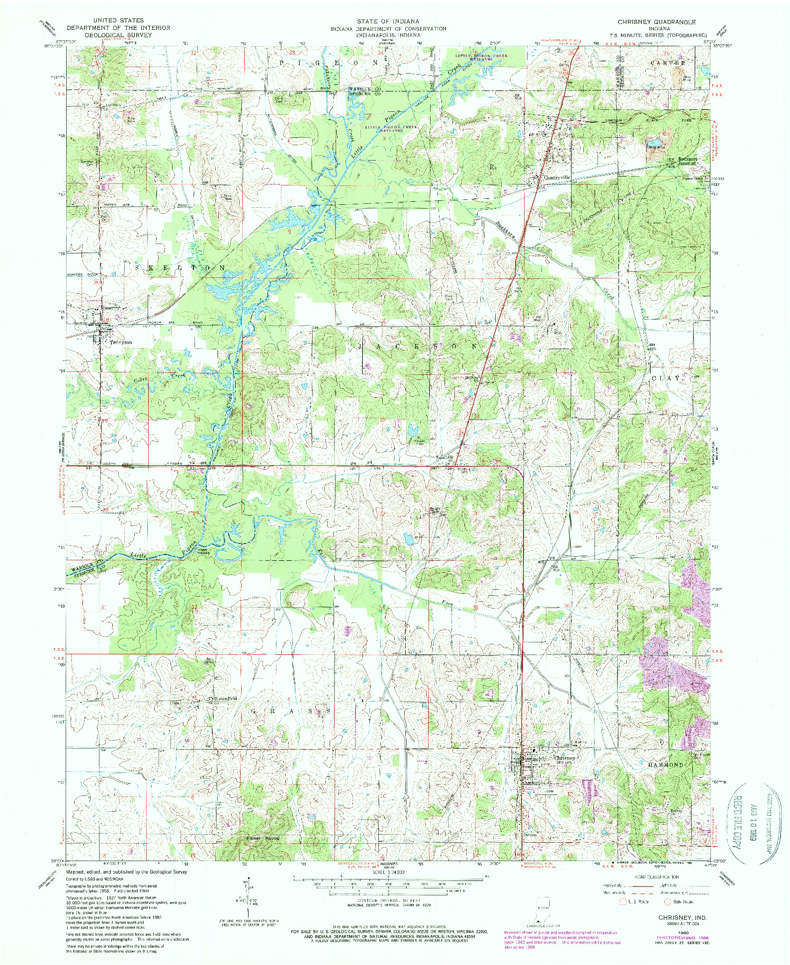 USGS 1:24000-SCALE QUADRANGLE FOR CHRISNEY, IN 1960