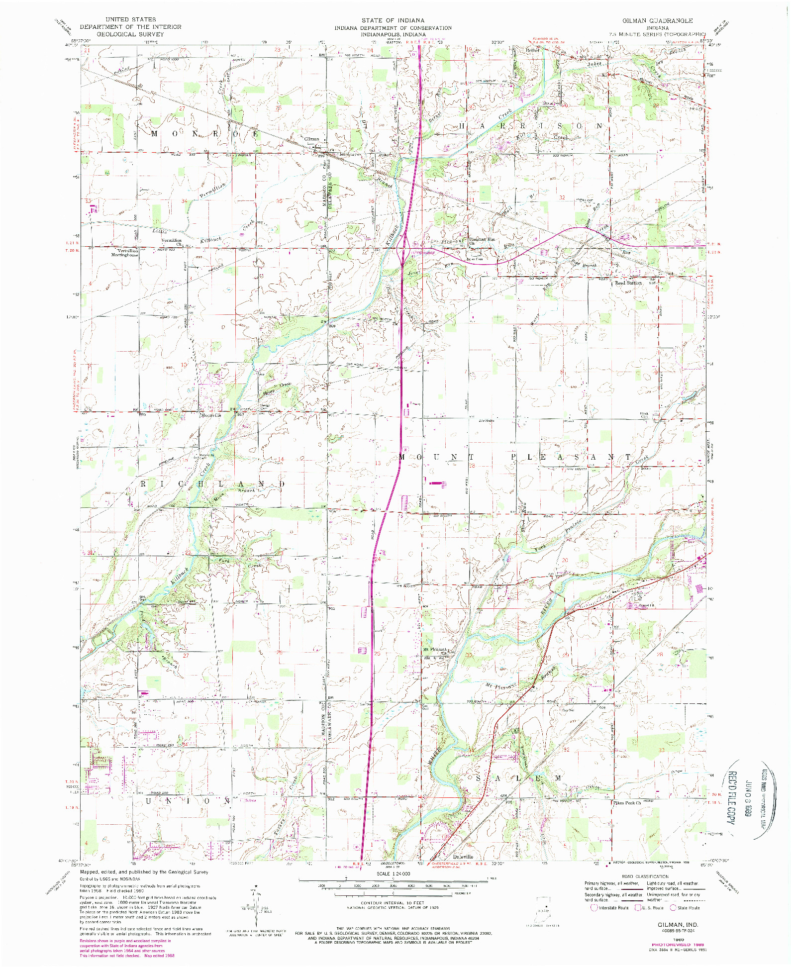 USGS 1:24000-SCALE QUADRANGLE FOR GILMAN, IN 1960