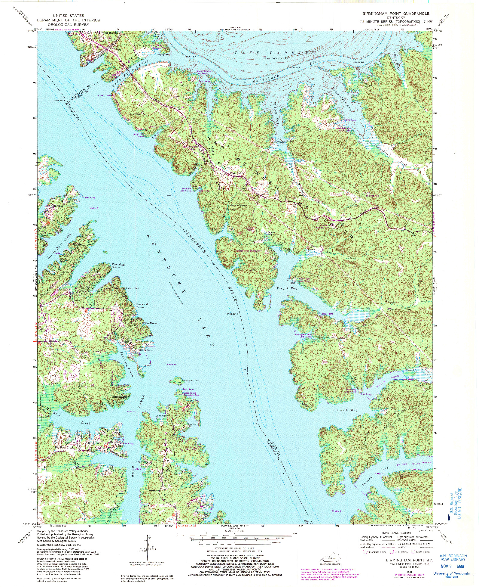 USGS 1:24000-SCALE QUADRANGLE FOR BIRMINGHAM POINT, KY 1967