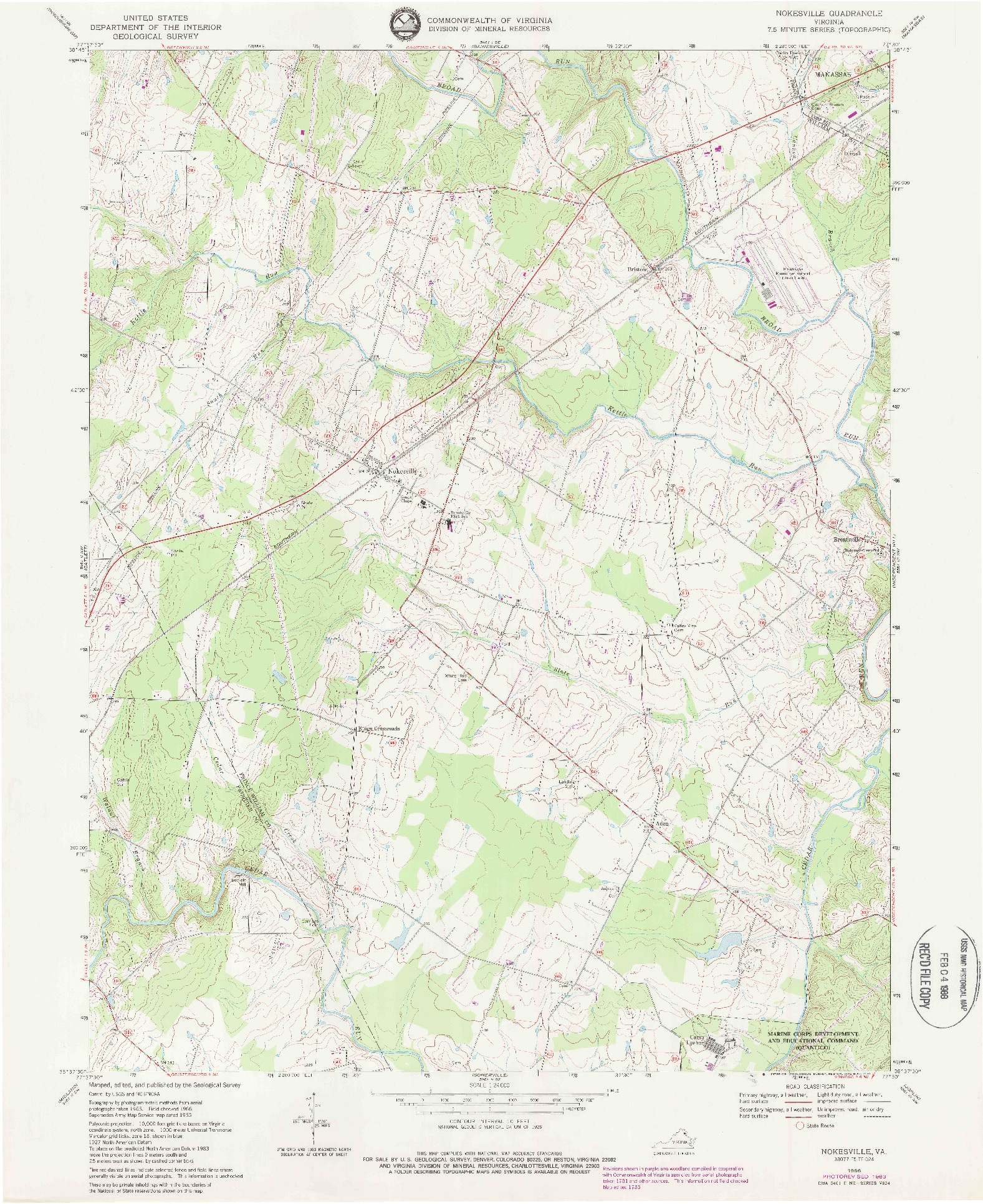 USGS 1:24000-SCALE QUADRANGLE FOR NOKESVILLE, VA 1966