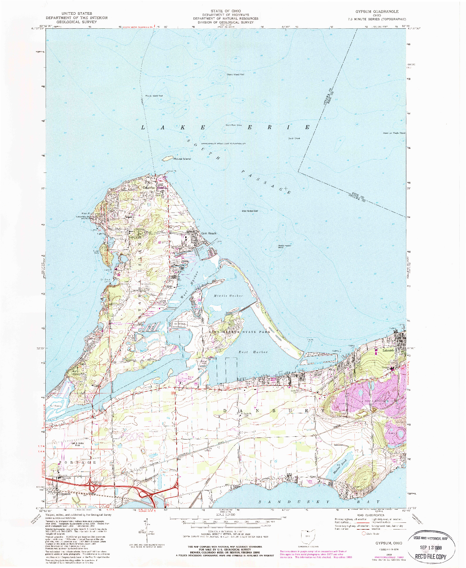 USGS 1:24000-SCALE QUADRANGLE FOR GYPSUM, OH 1969