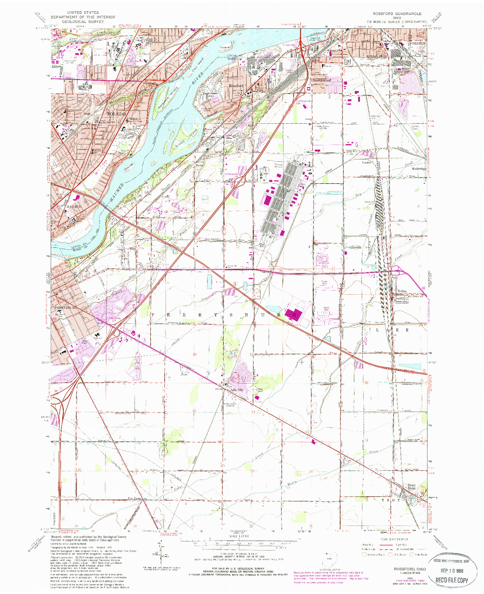 USGS 1:24000-SCALE QUADRANGLE FOR ROSSFORD, OH 1965