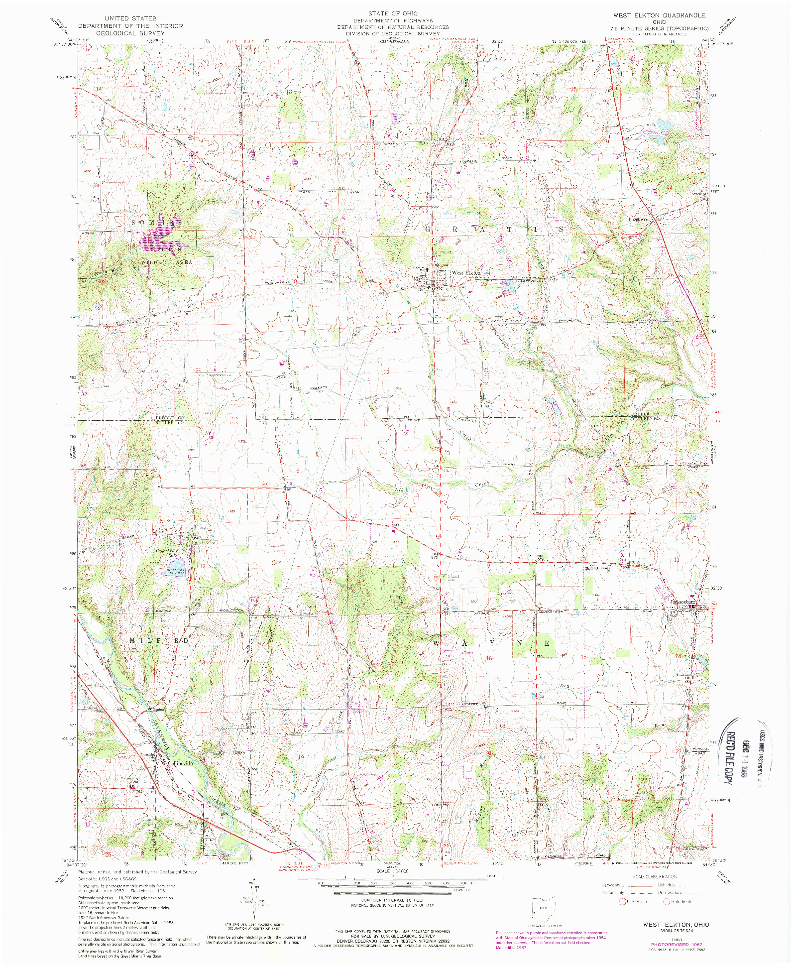 USGS 1:24000-SCALE QUADRANGLE FOR WEST ELKTON, OH 1961