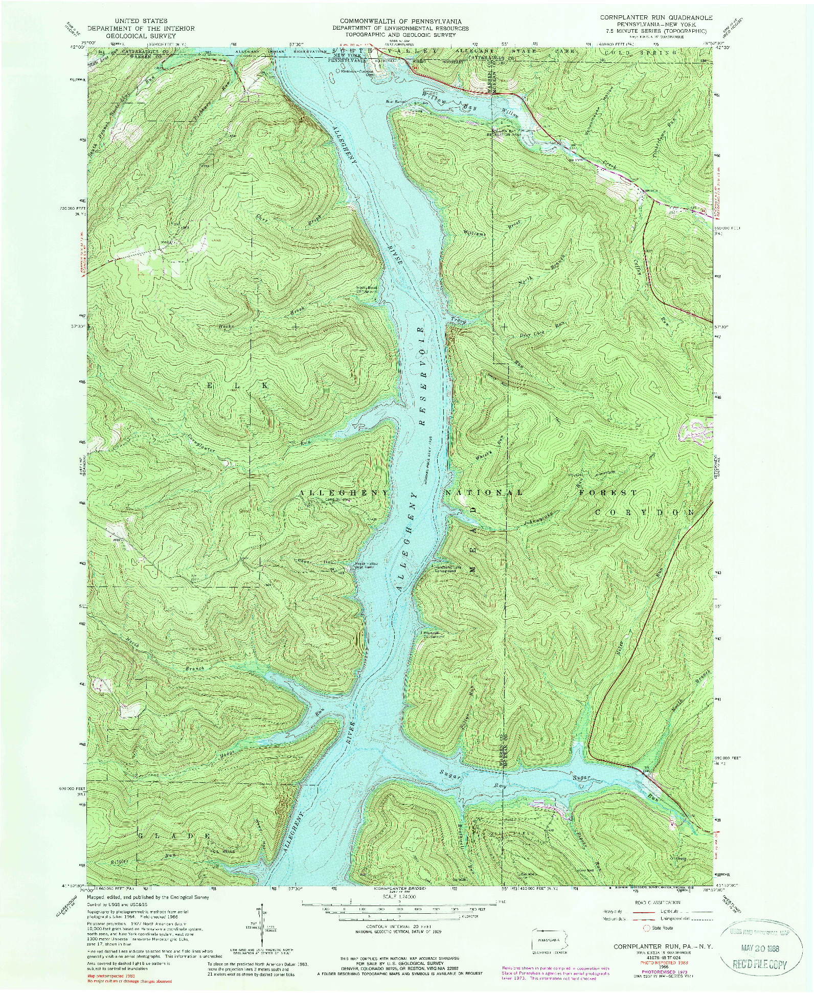 USGS 1:24000-SCALE QUADRANGLE FOR CORNPLANTER RUN, PA 1966