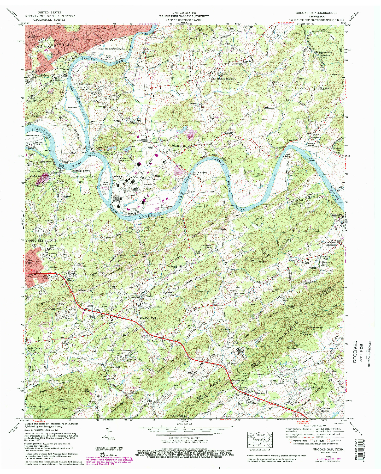 USGS 1:24000-SCALE QUADRANGLE FOR SHOOKS GAP, TN 1979