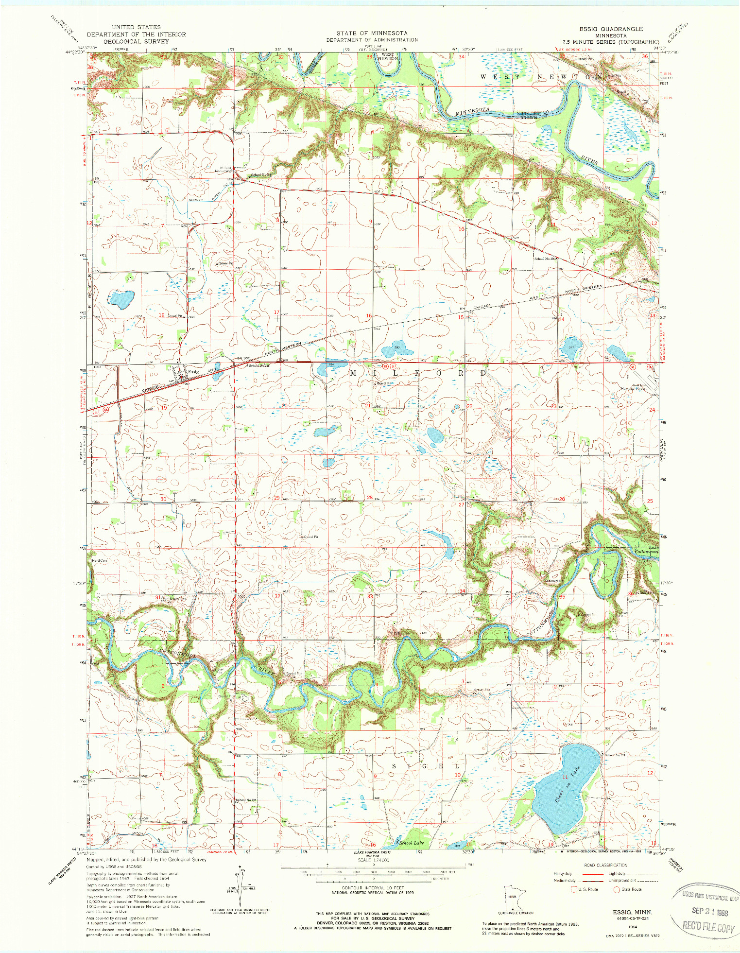 USGS 1:24000-SCALE QUADRANGLE FOR ESSIG, MN 1964
