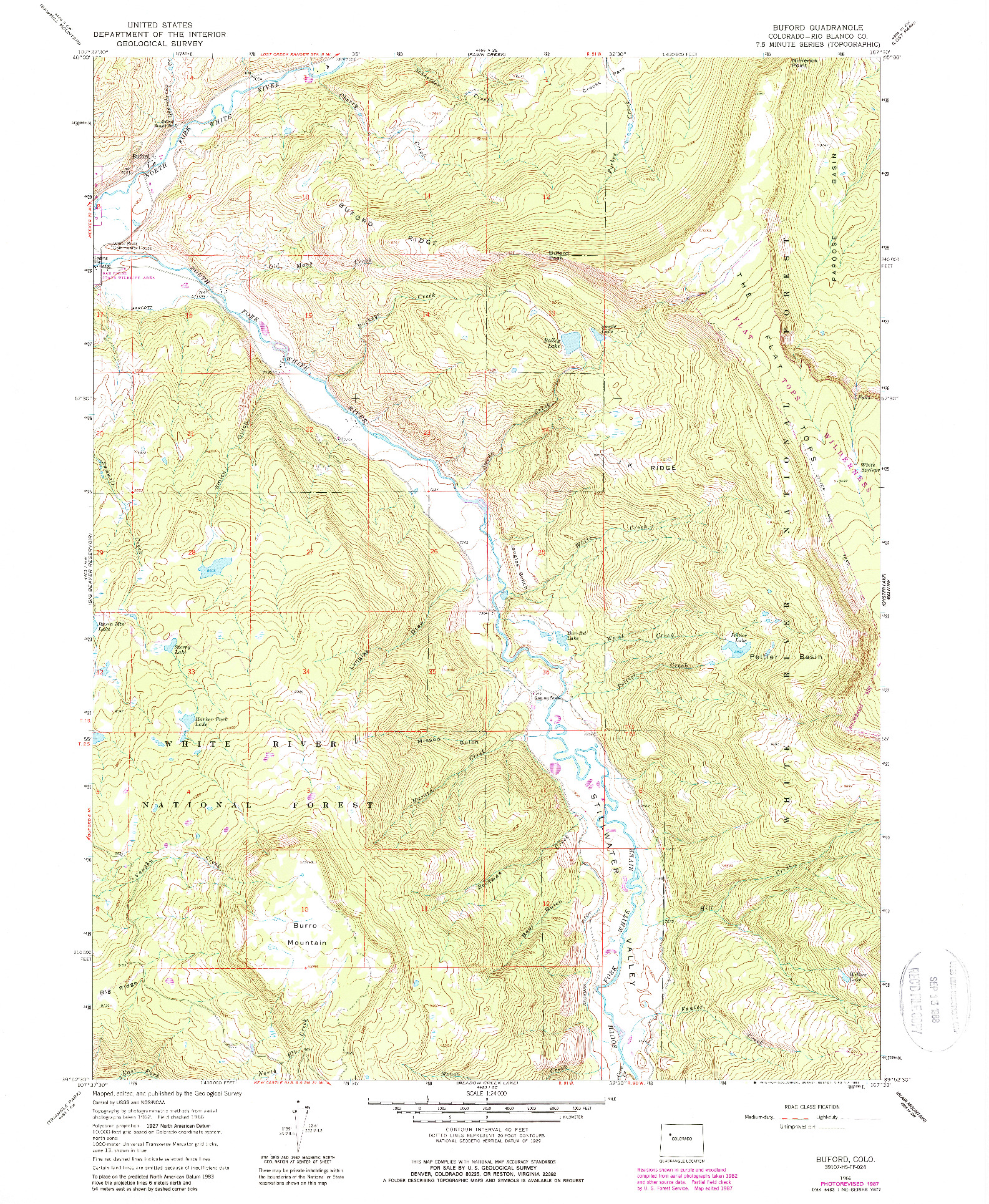 USGS 1:24000-SCALE QUADRANGLE FOR BUFORD, CO 1966