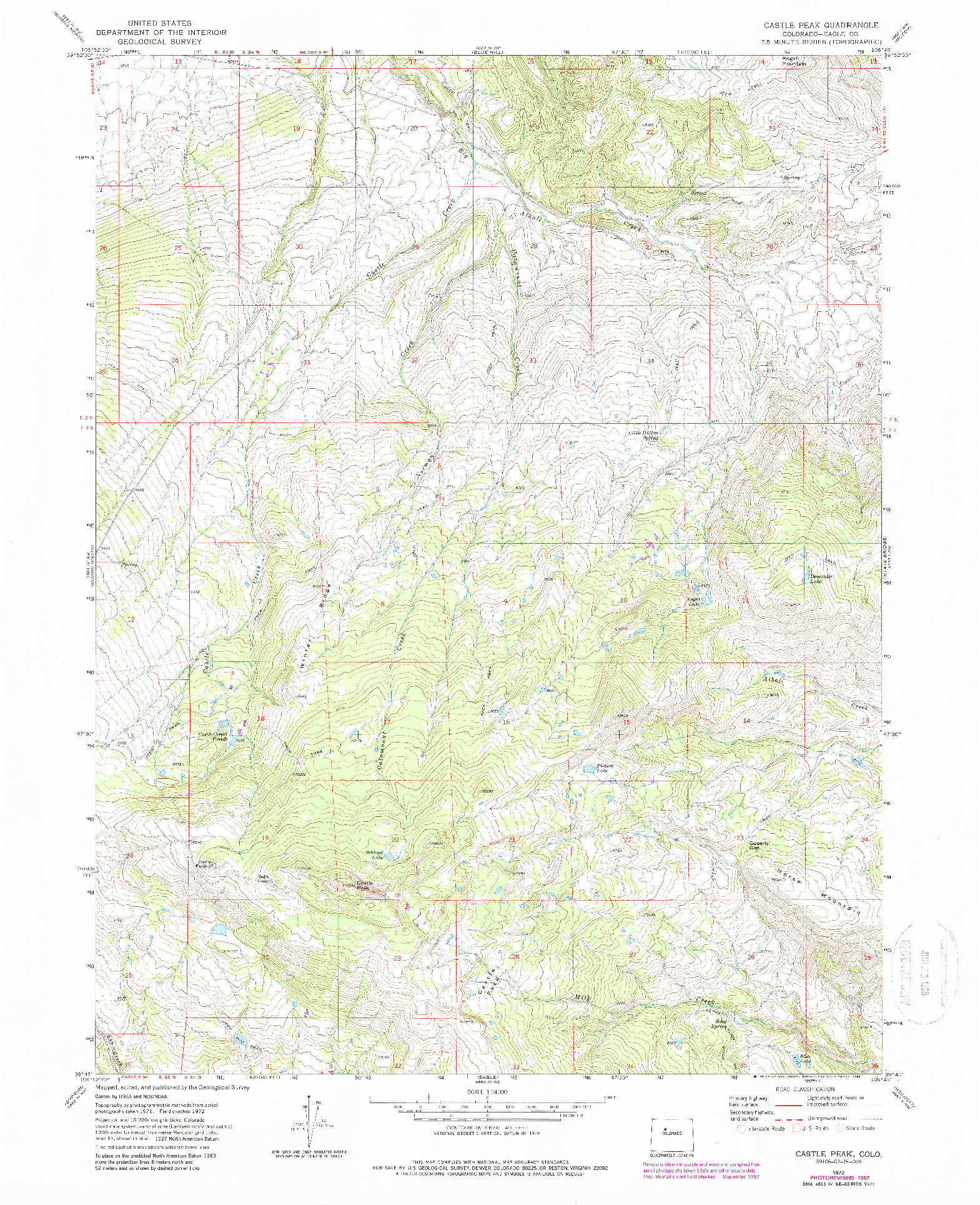 USGS 1:24000-SCALE QUADRANGLE FOR CASTLE PEAK, CO 1972