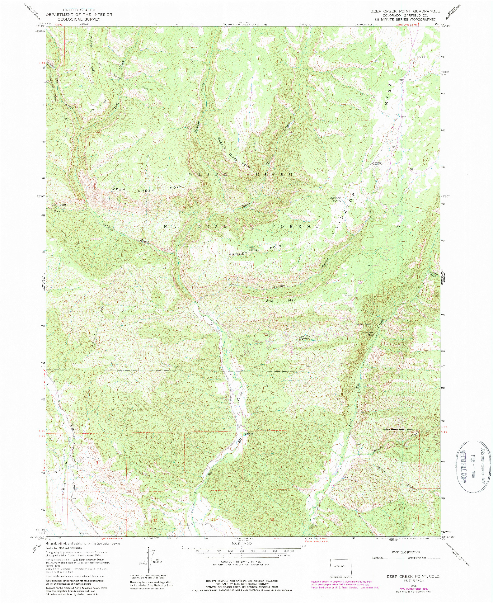 USGS 1:24000-SCALE QUADRANGLE FOR DEEP CREEK POINT, CO 1966