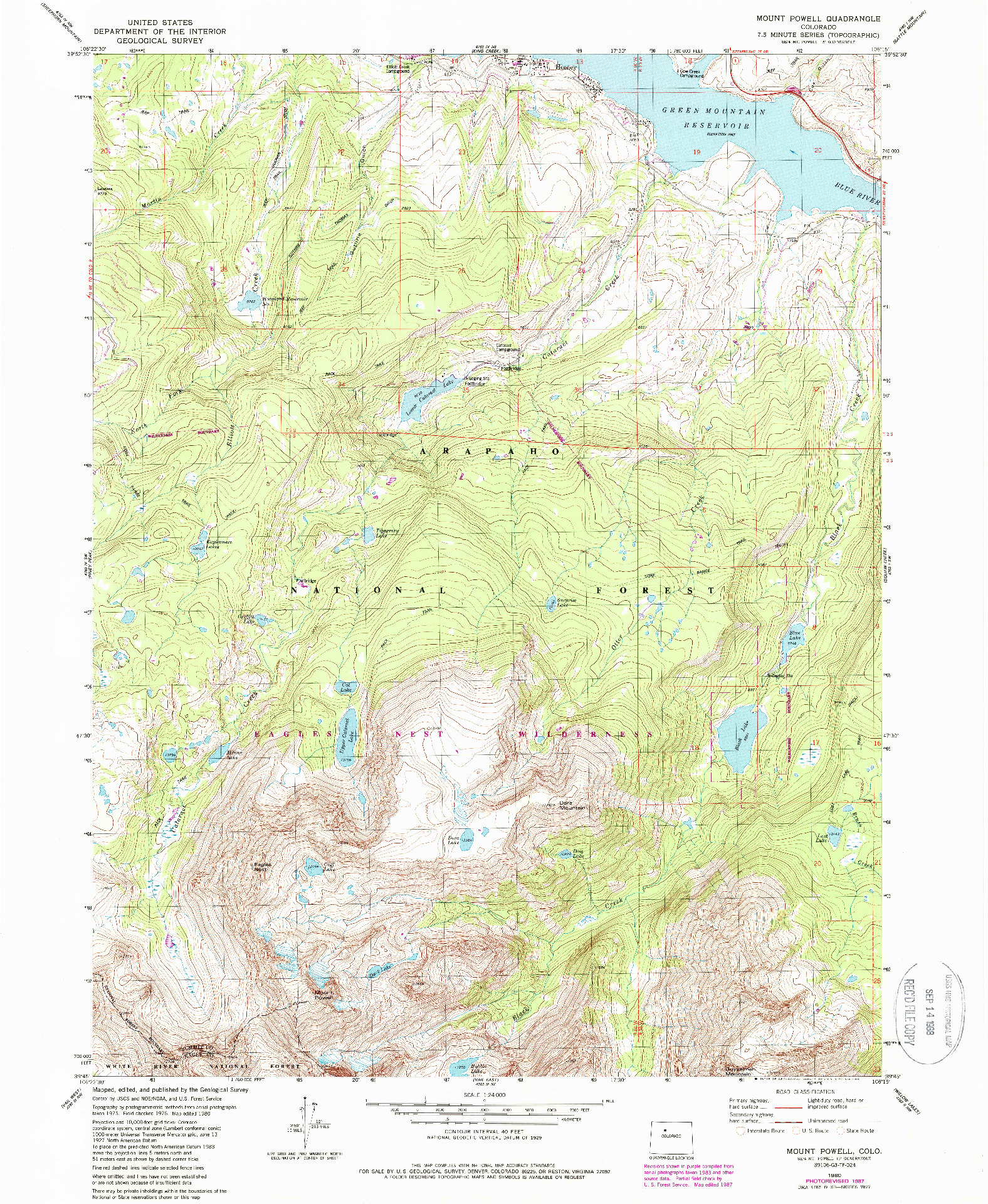 USGS 1:24000-SCALE QUADRANGLE FOR MOUNT POWELL, CO 1980