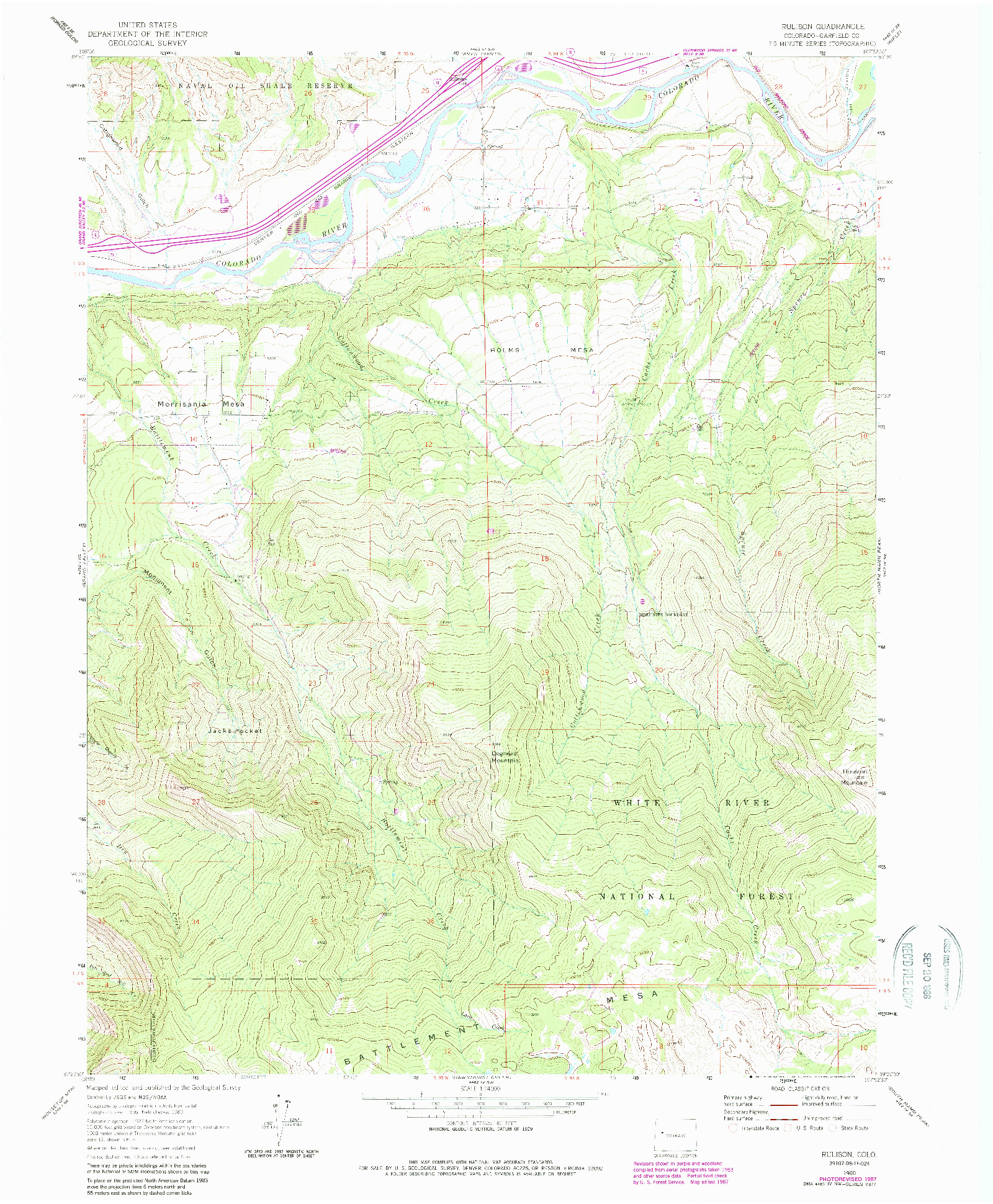 USGS 1:24000-SCALE QUADRANGLE FOR RULISON, CO 1960