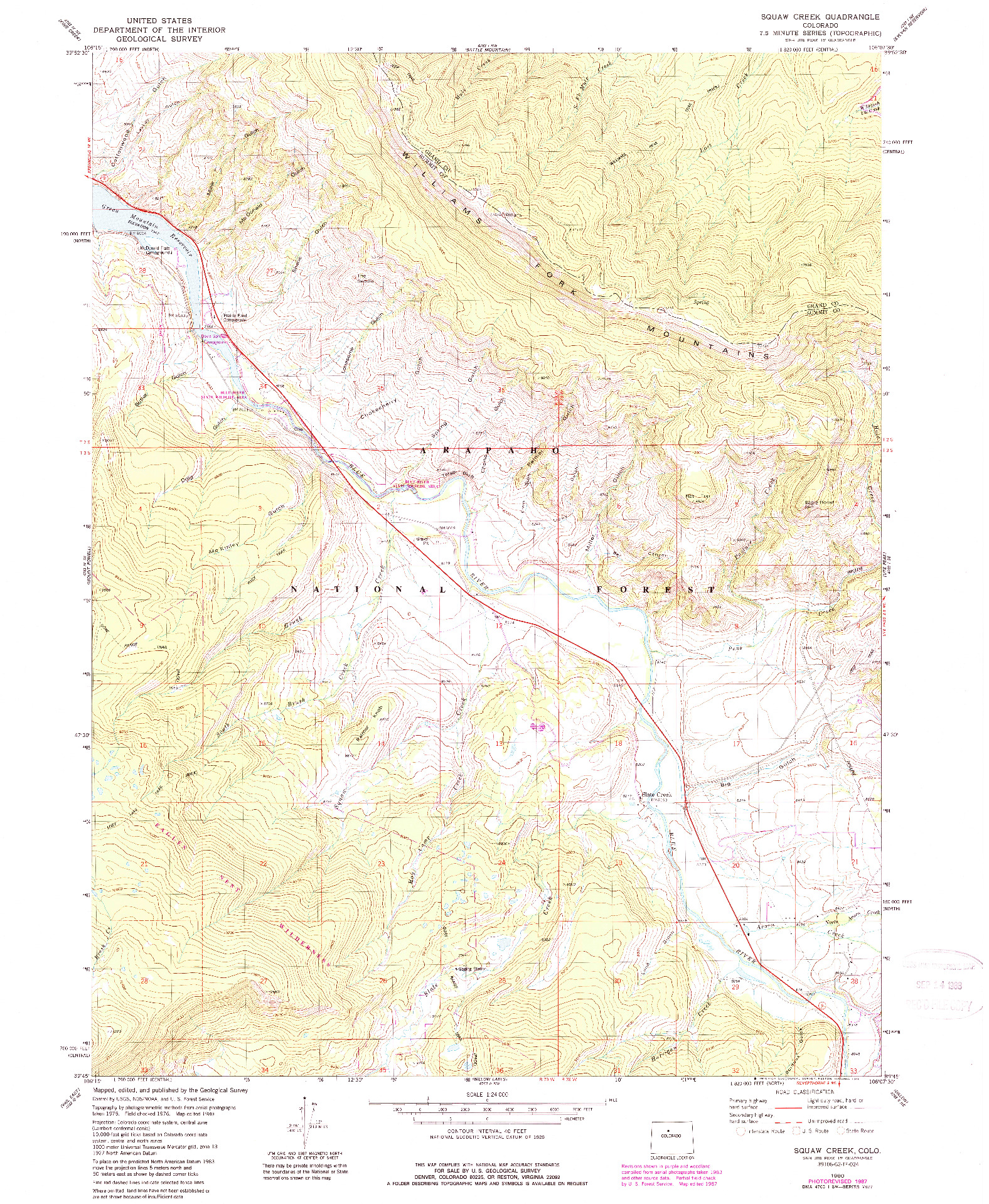 USGS 1:24000-SCALE QUADRANGLE FOR SQUAW CREEK, CO 1980