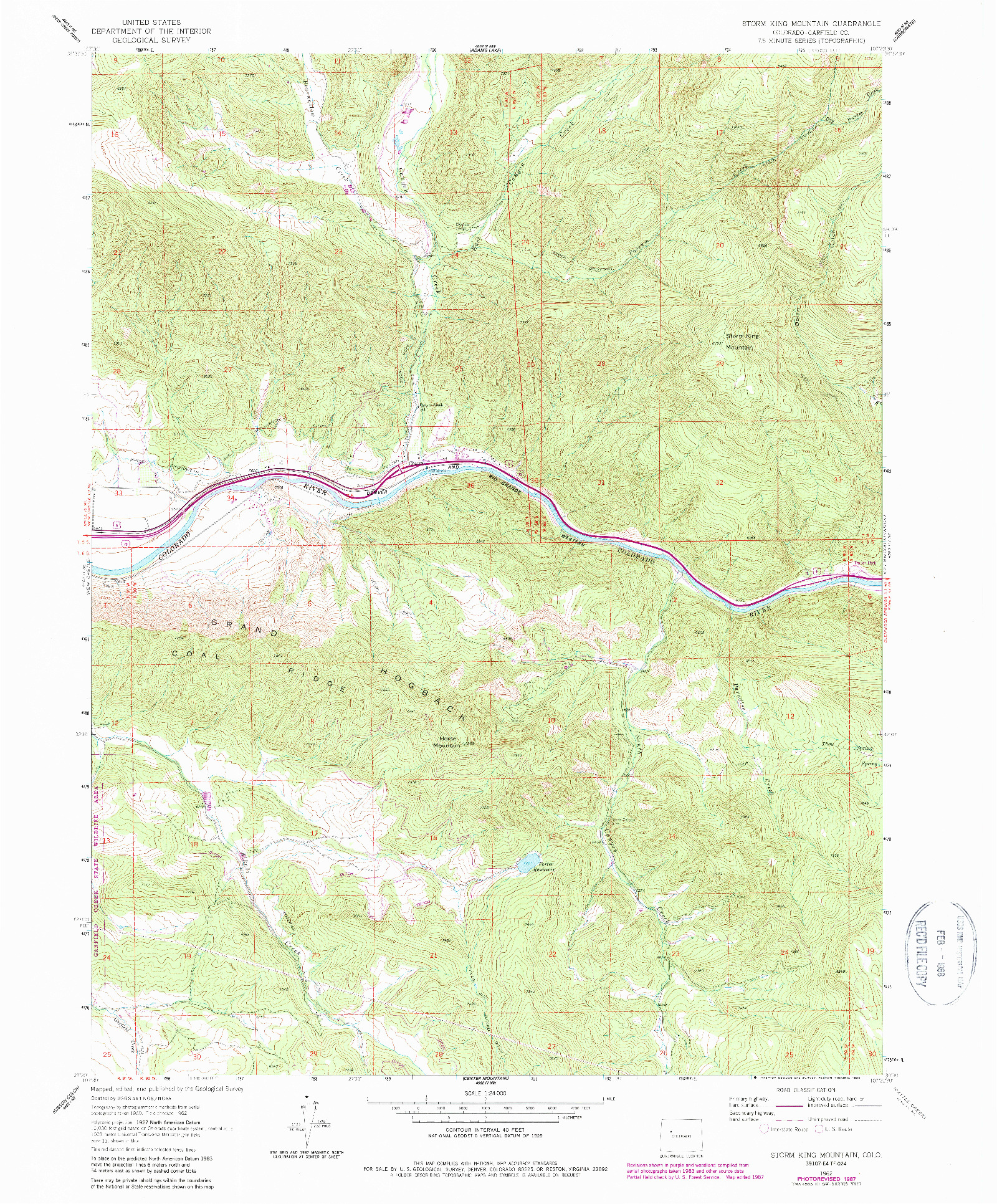 USGS 1:24000-SCALE QUADRANGLE FOR STORM KING MOUNTAIN, CO 1962