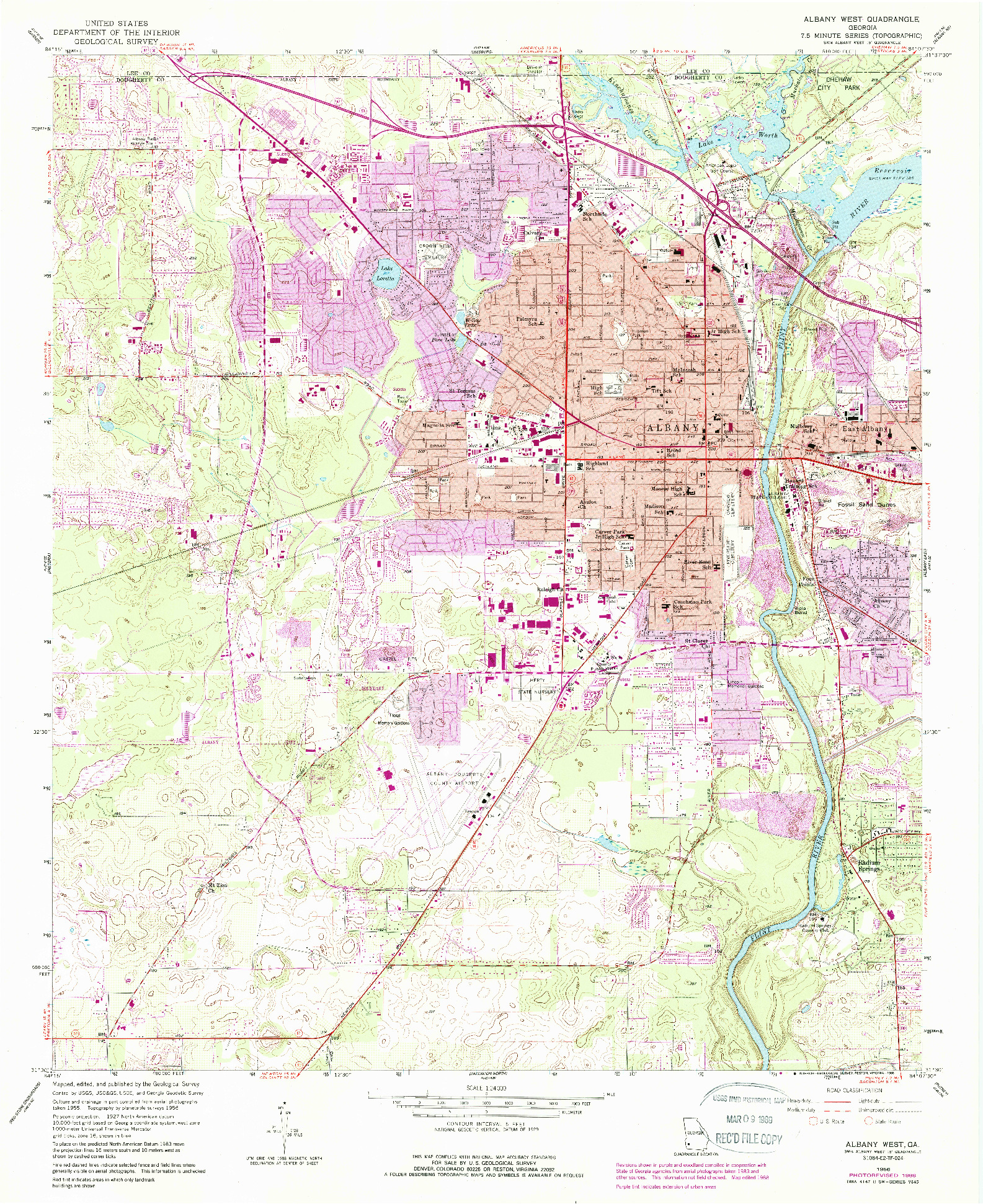 USGS 1:24000-SCALE QUADRANGLE FOR ALBANY WEST, GA 1956