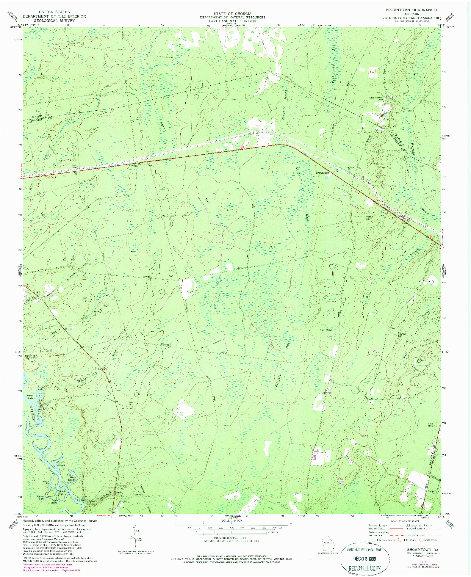 USGS 1:24000-SCALE QUADRANGLE FOR BROWNTOWN, GA 1978