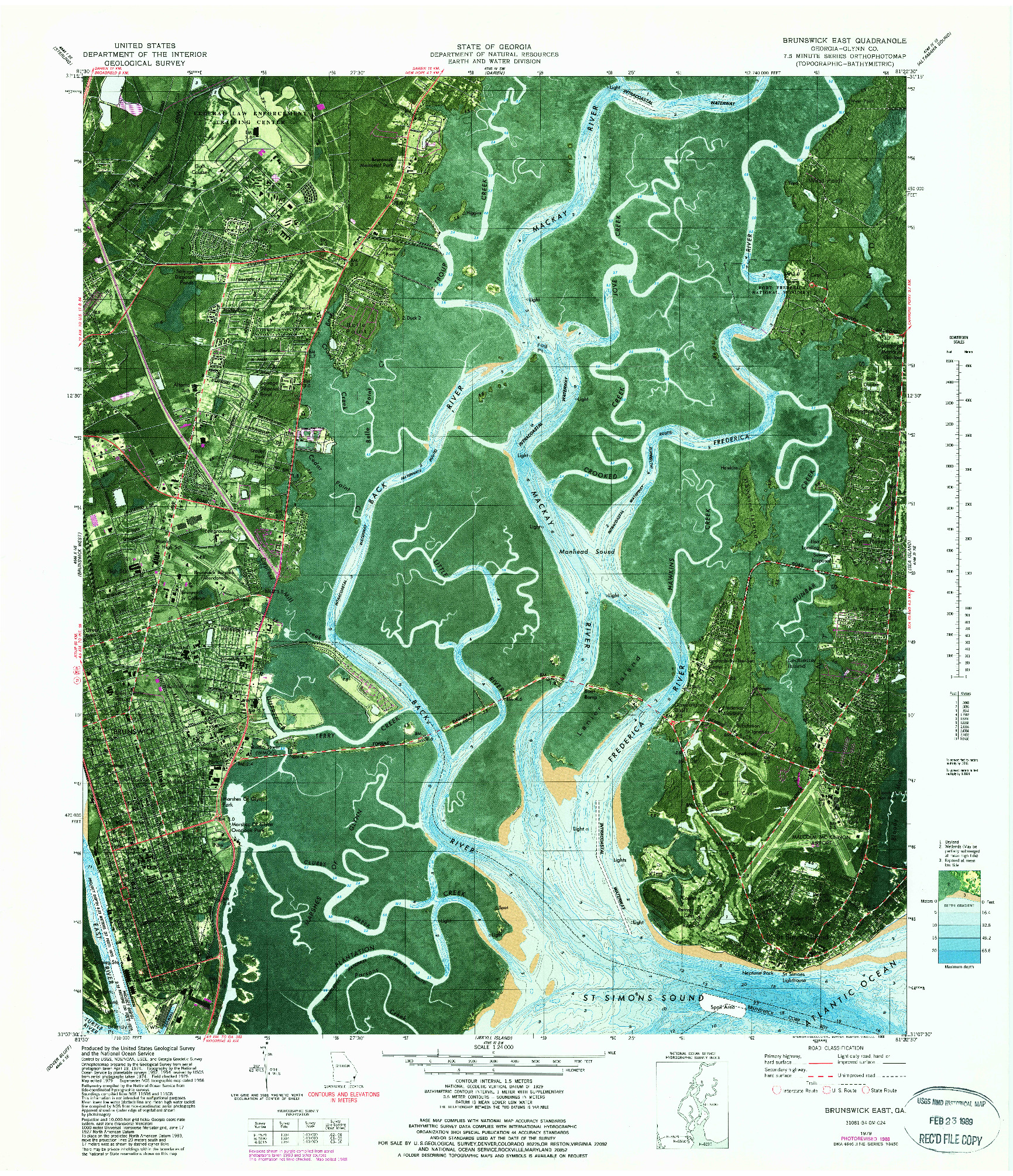 USGS 1:24000-SCALE QUADRANGLE FOR BRUNSWICK EAST, GA 1979