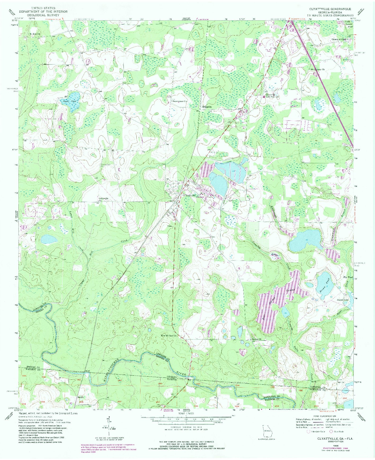 USGS 1:24000-SCALE QUADRANGLE FOR CLYATTVILLE, GA 1956