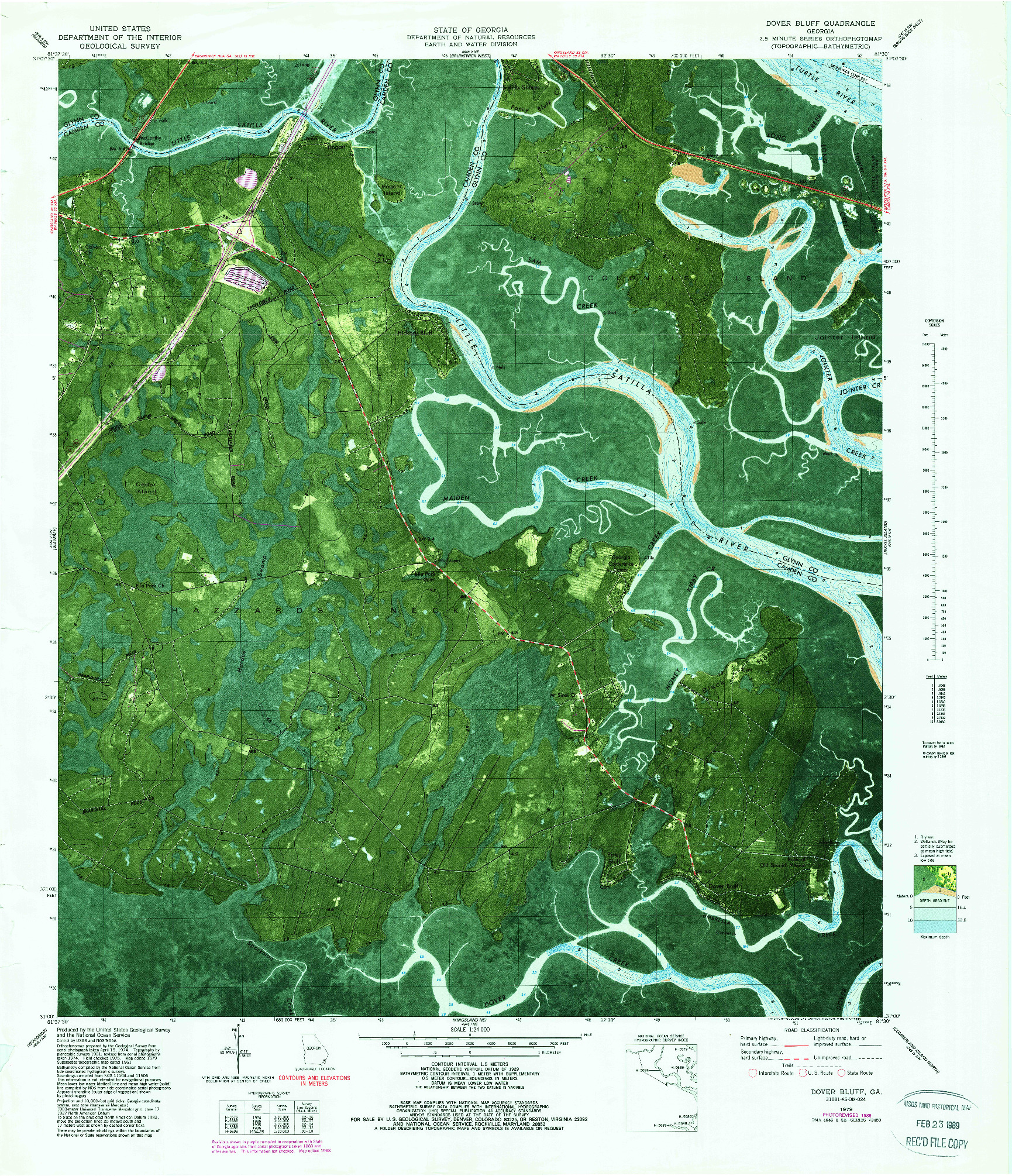 USGS 1:24000-SCALE QUADRANGLE FOR DOVER BLUFF, GA 1979