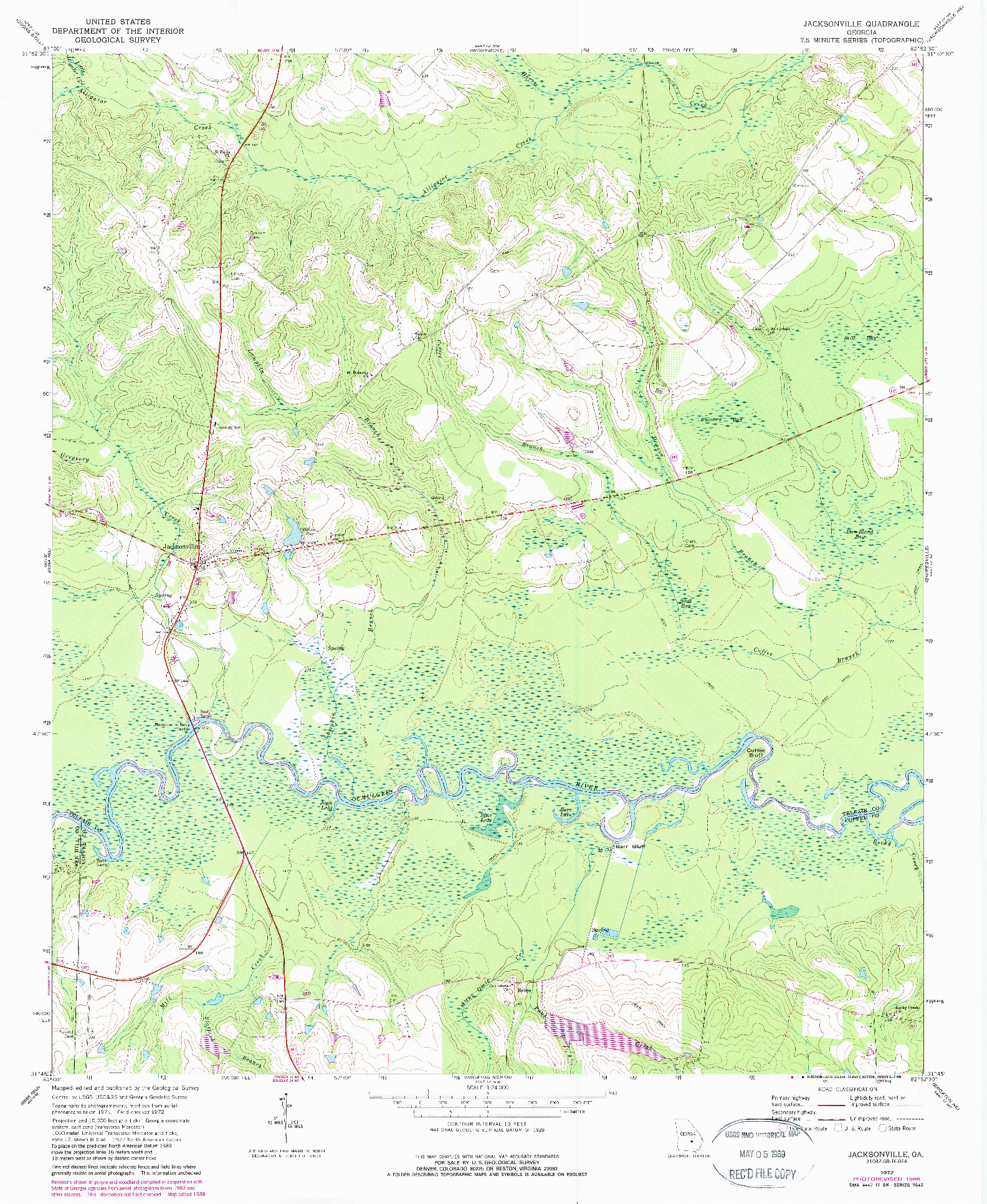 USGS 1:24000-SCALE QUADRANGLE FOR JACKSONVILLE, GA 1972