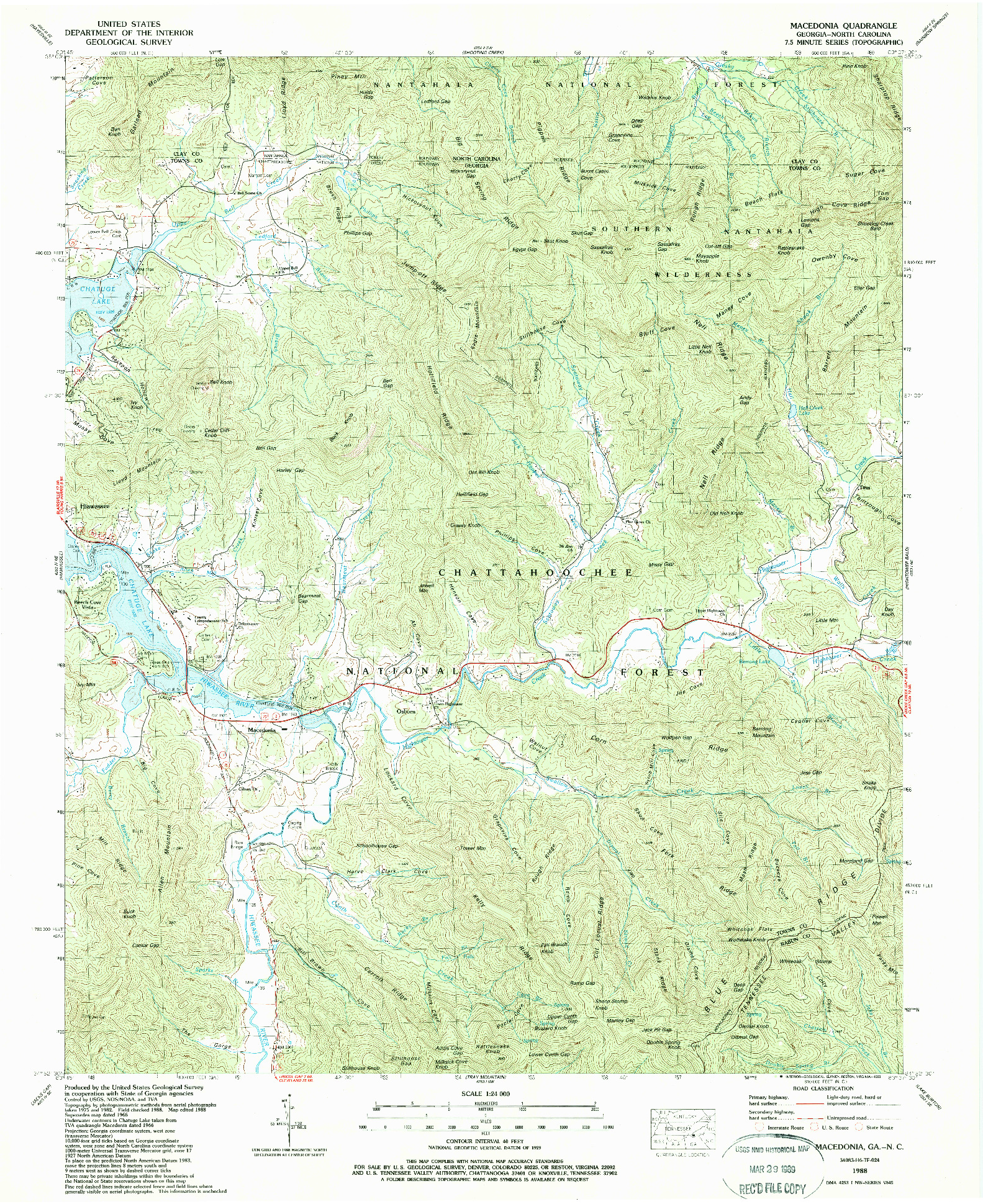 USGS 1:24000-SCALE QUADRANGLE FOR MACEDONIA, GA 1988