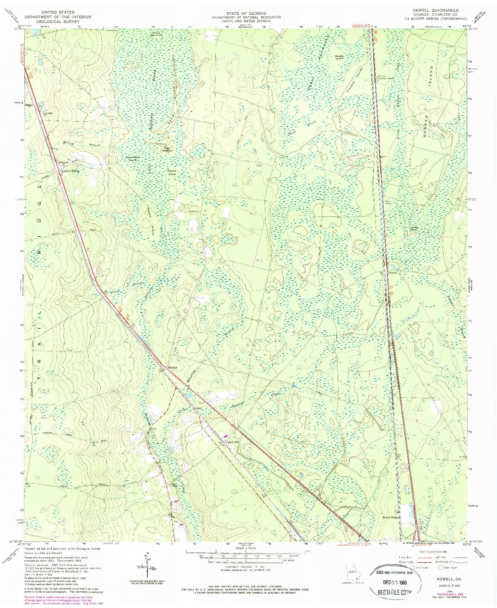 USGS 1:24000-SCALE QUADRANGLE FOR NEWELL, GA 1966