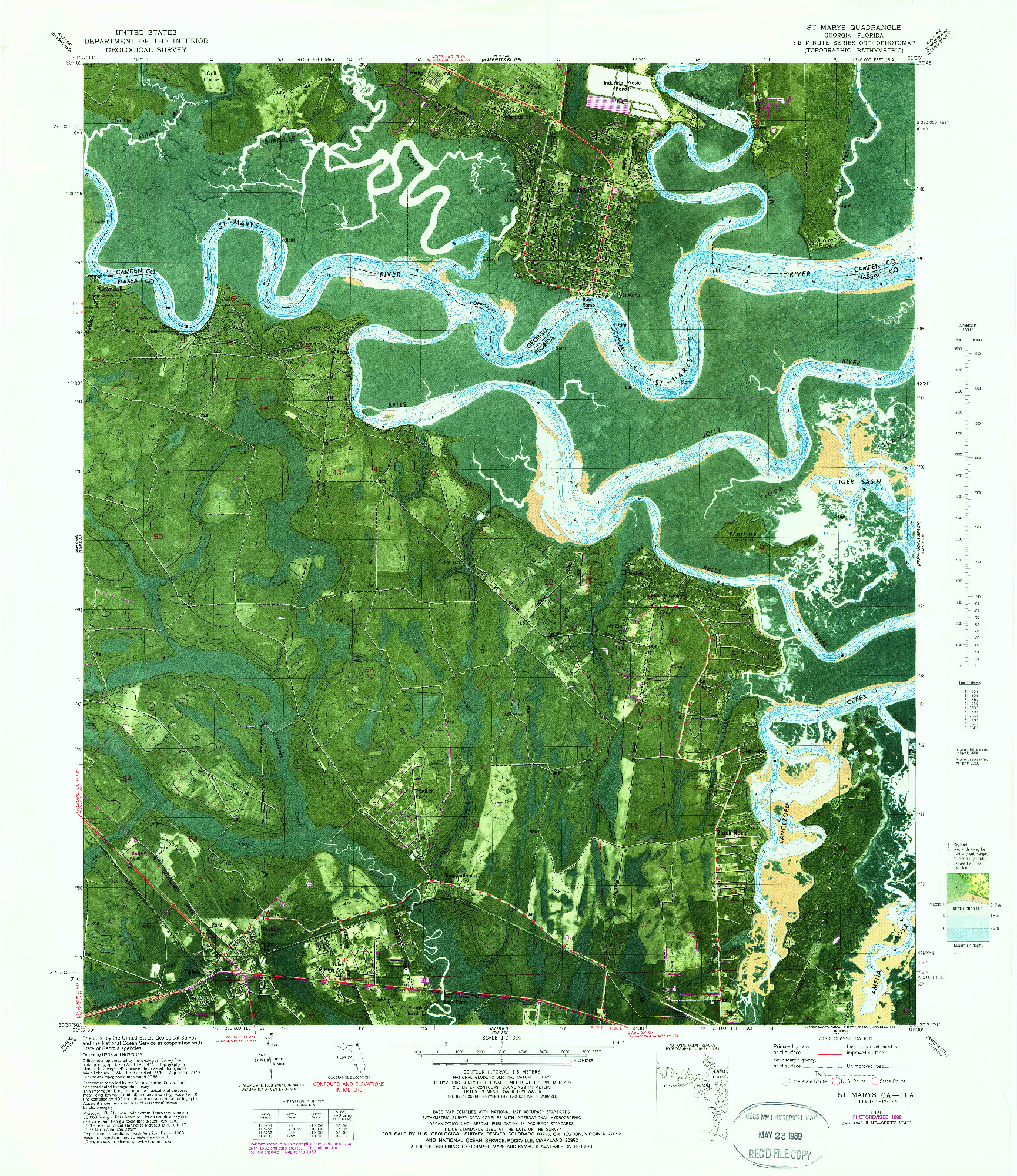 USGS 1:24000-SCALE QUADRANGLE FOR ST MARYS, GA 1979