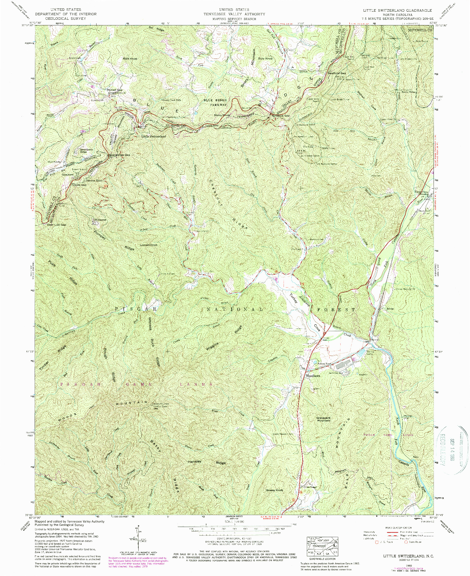 USGS 1:24000-SCALE QUADRANGLE FOR LITTLE SWITZERLAND, NC 1960