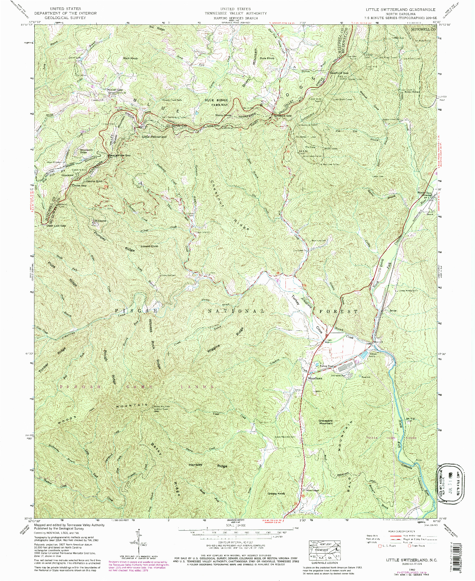 USGS 1:24000-SCALE QUADRANGLE FOR LITTLE SWITZERLAND, NC 1960