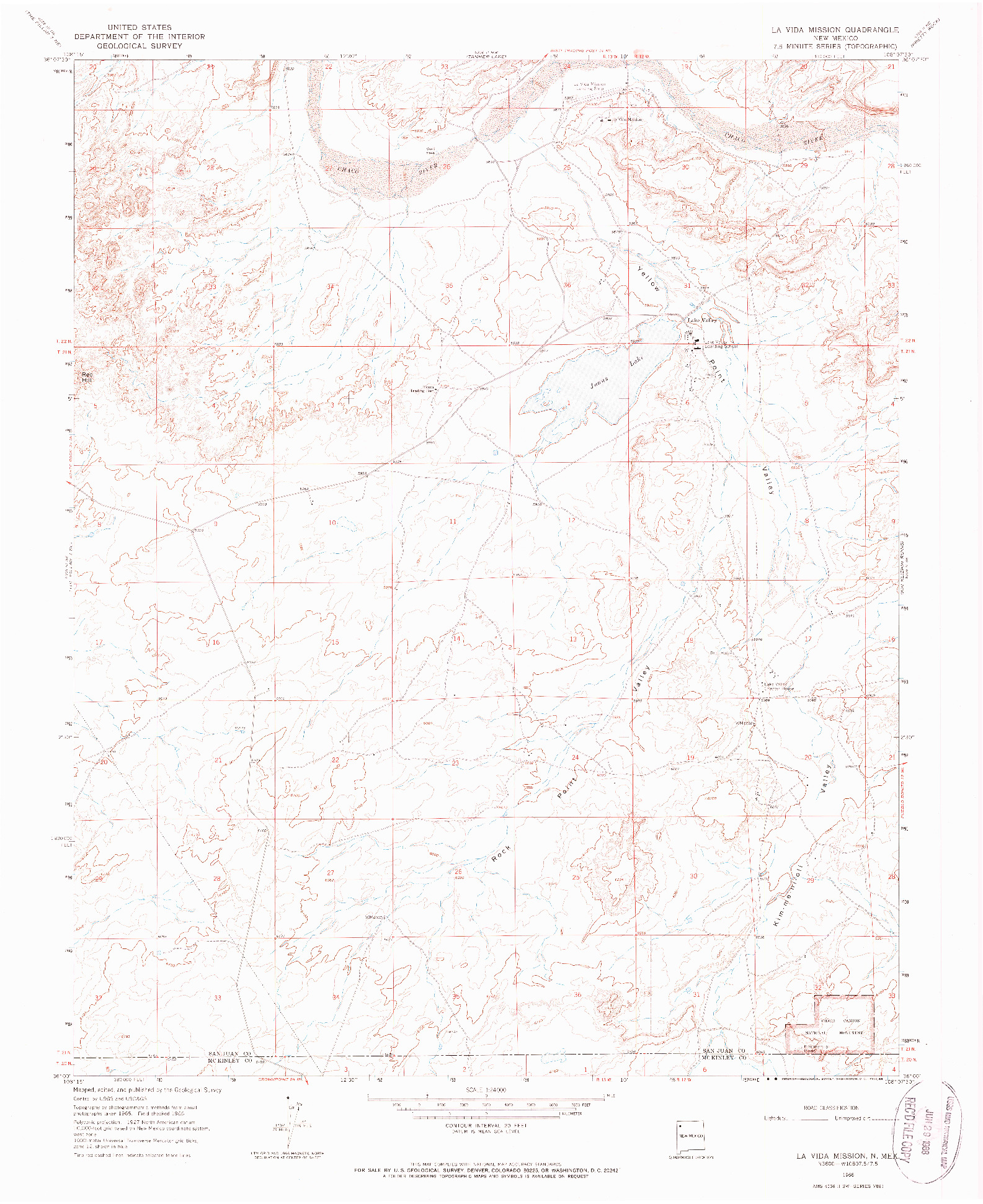 USGS 1:24000-SCALE QUADRANGLE FOR LA VIDA MISSION, NM 1966