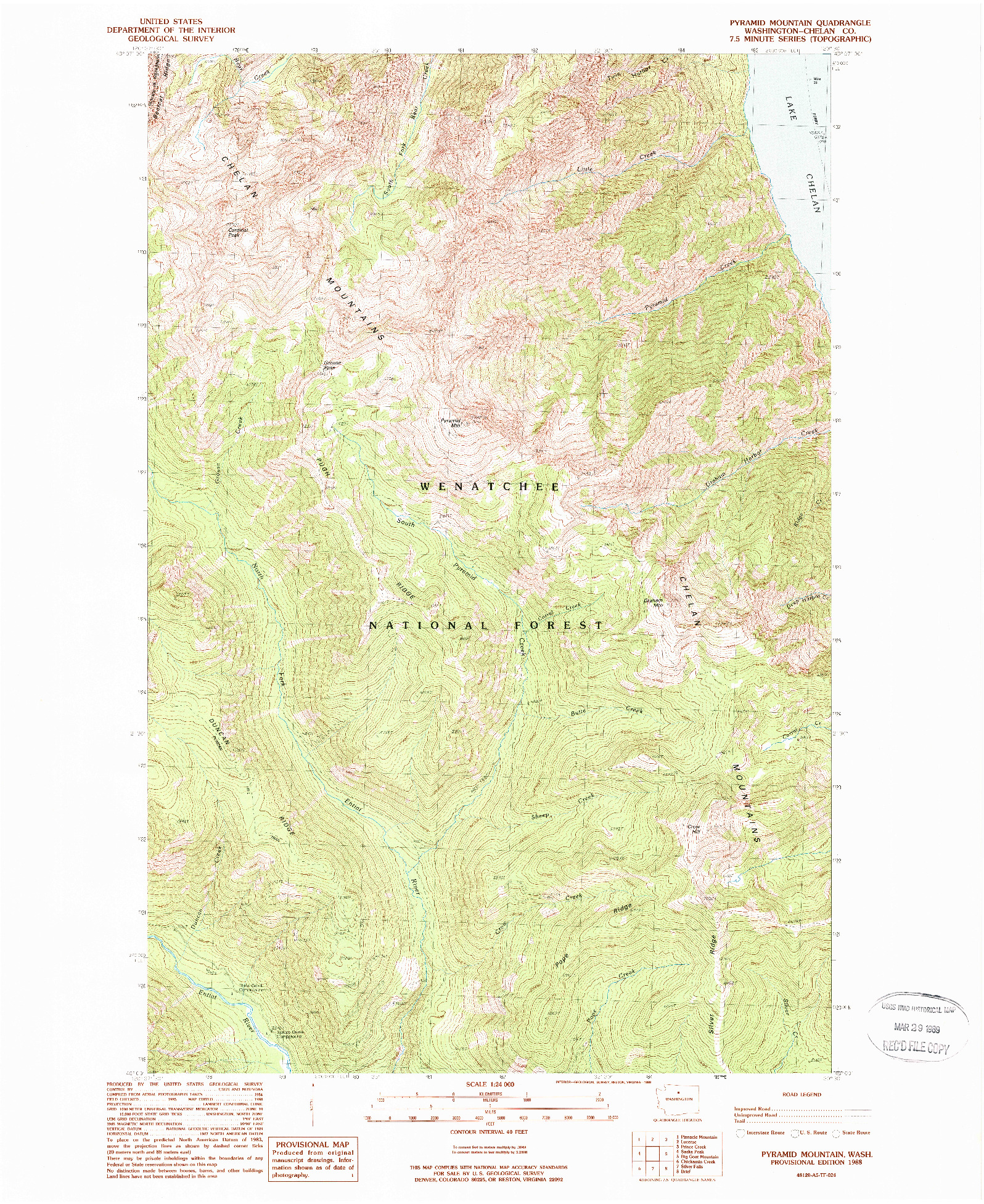 USGS 1:24000-SCALE QUADRANGLE FOR PYRAMID MOUNTAIN, WA 1988