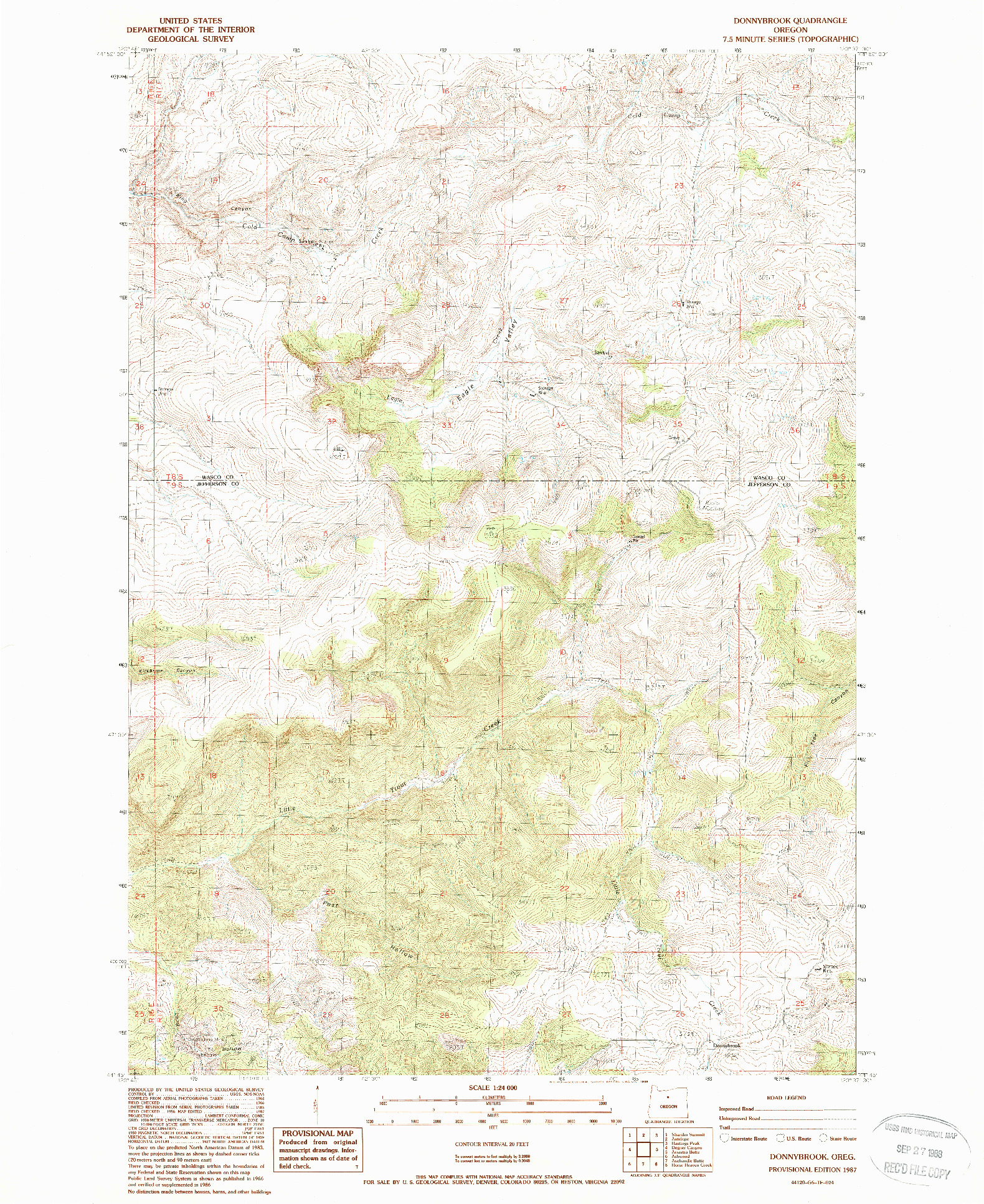 USGS 1:24000-SCALE QUADRANGLE FOR DONNYBROOK, OR 1987