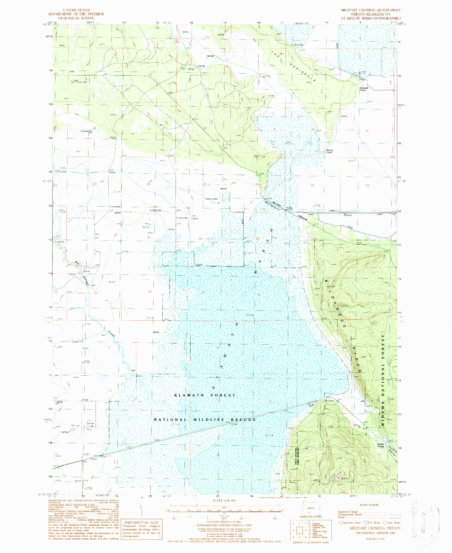 USGS 1:24000-SCALE QUADRANGLE FOR MILITARY CROSSING, OR 1988