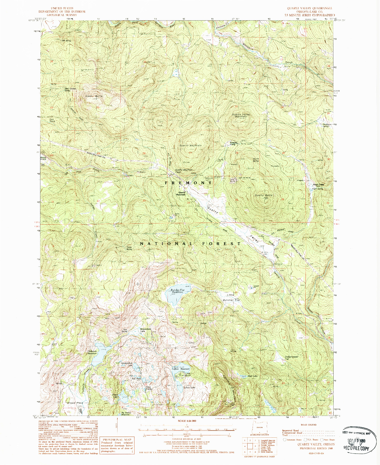 USGS 1:24000-SCALE QUADRANGLE FOR QUARTZ VALLEY, OR 1988