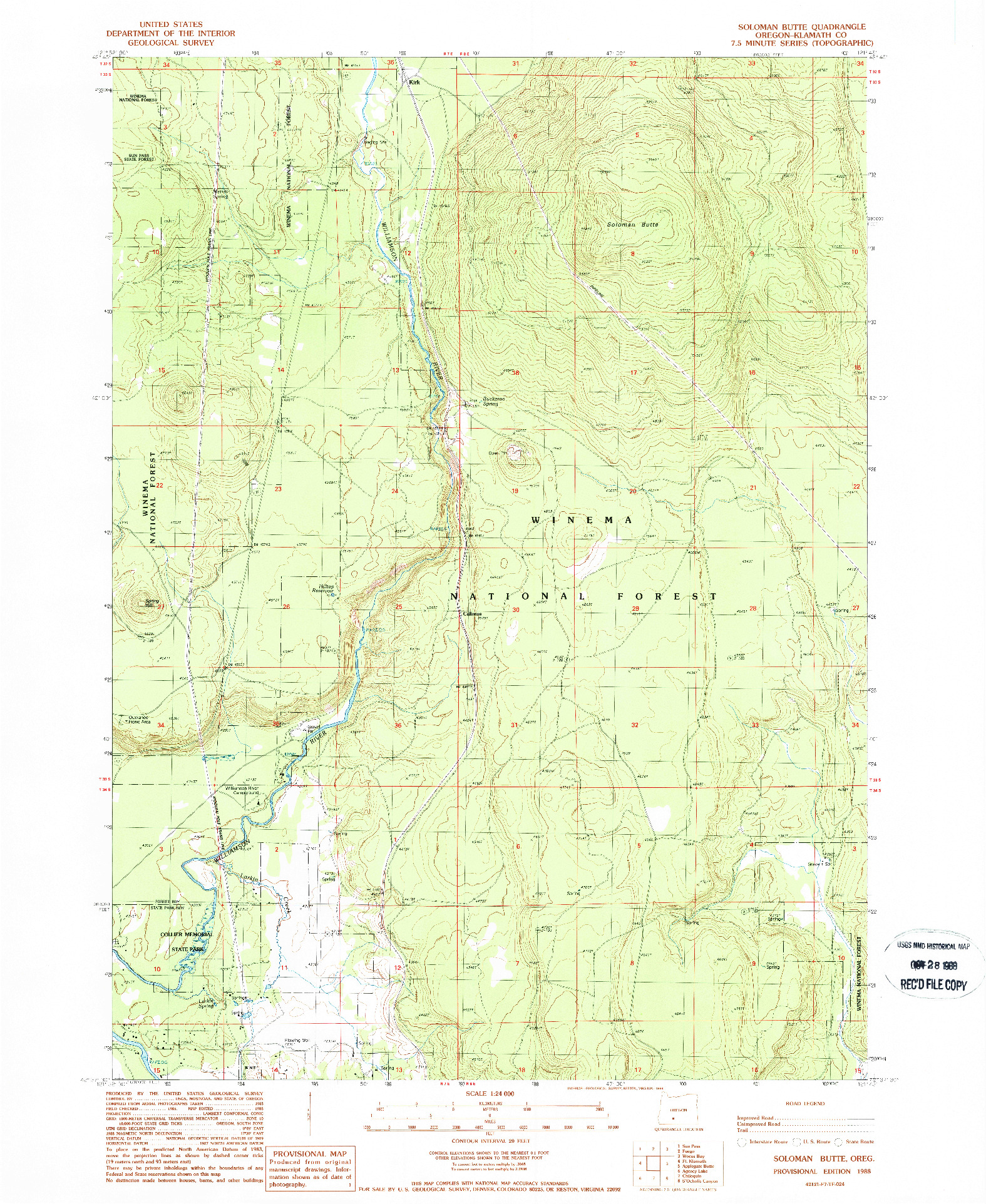 USGS 1:24000-SCALE QUADRANGLE FOR SOLOMAN BUTTE, OR 1988