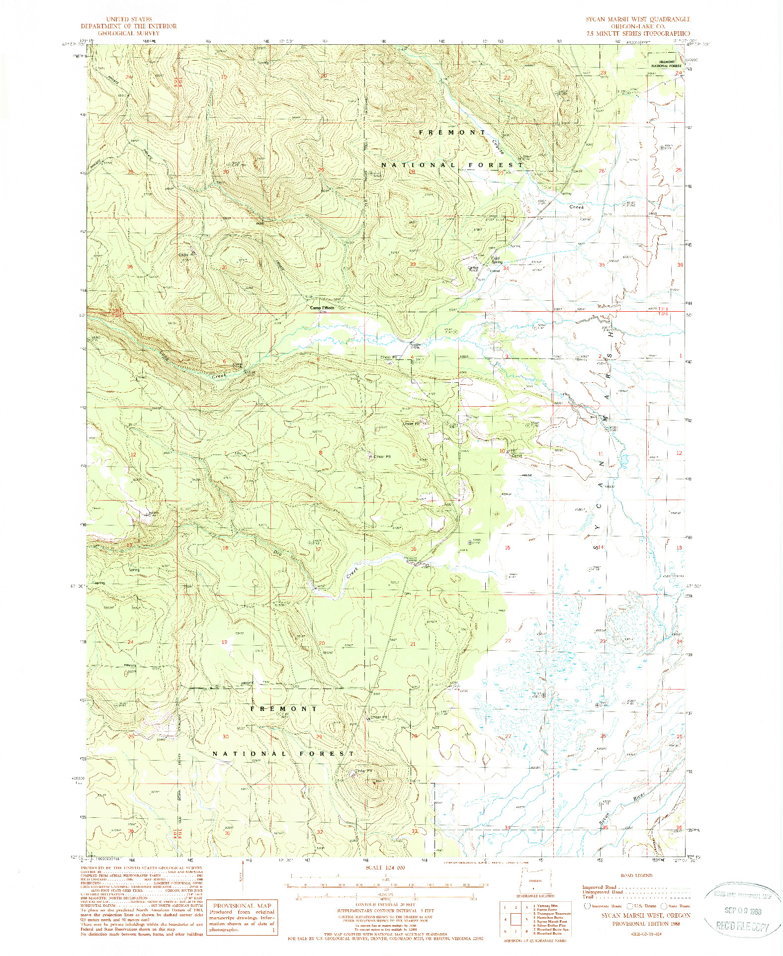 USGS 1:24000-SCALE QUADRANGLE FOR SYCAN MARSH WEST, OR 1988