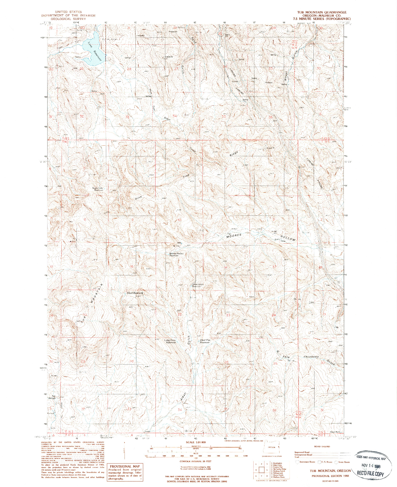 USGS 1:24000-SCALE QUADRANGLE FOR TUB MOUNTAIN, OR 1988