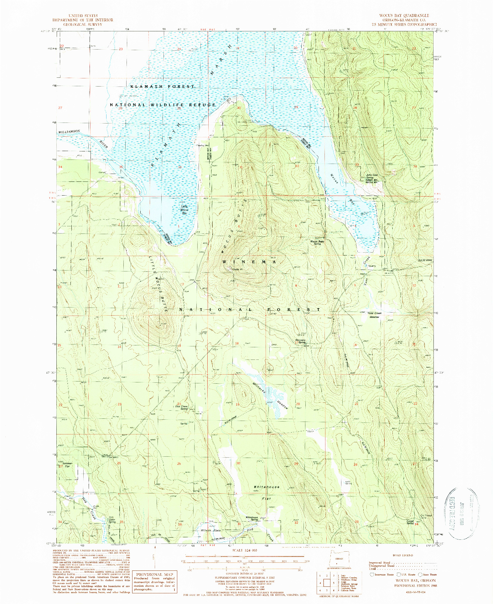 USGS 1:24000-SCALE QUADRANGLE FOR WOCUS BAY, OR 1988