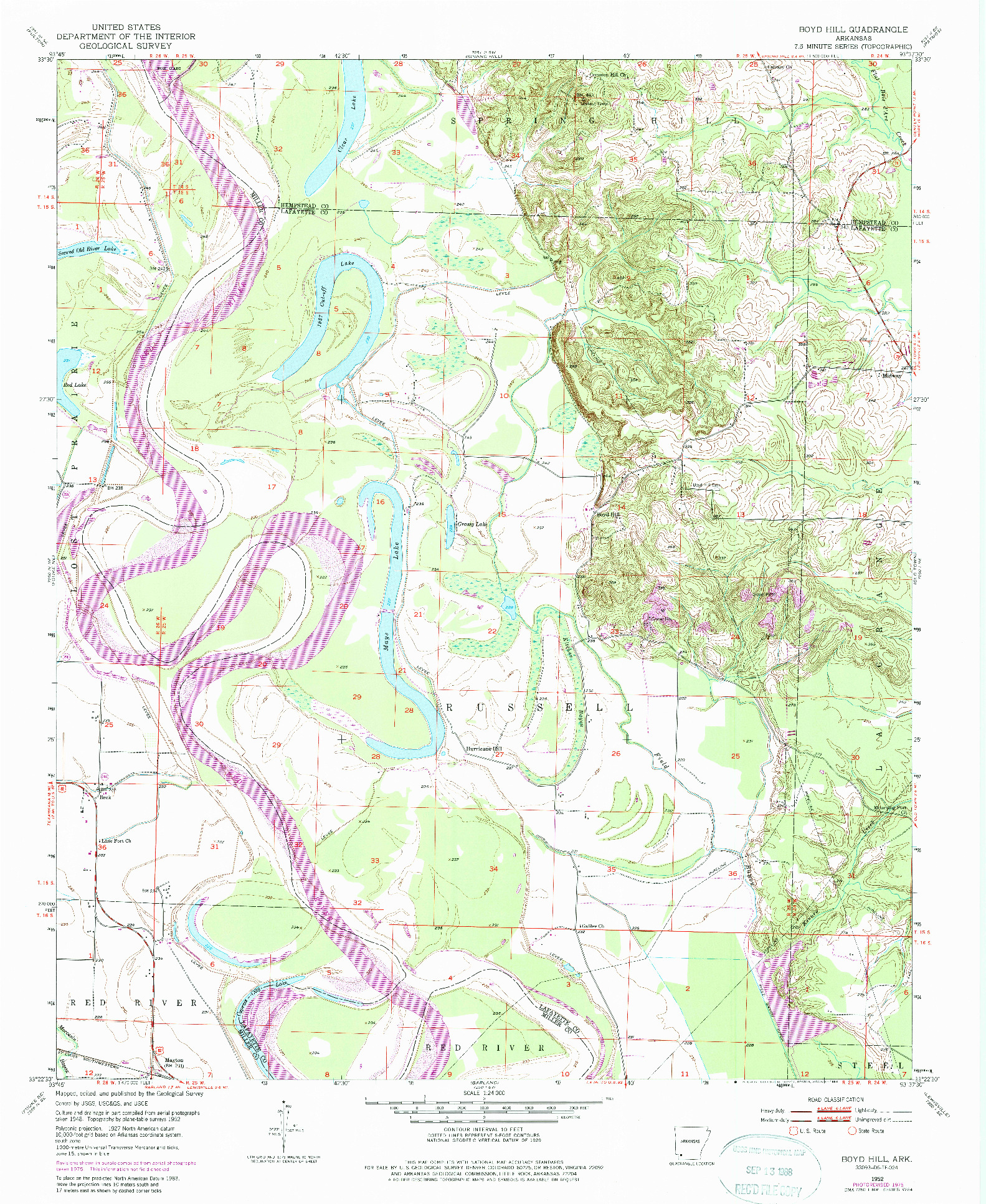 USGS 1:24000-SCALE QUADRANGLE FOR BOYD HILL, AR 1952