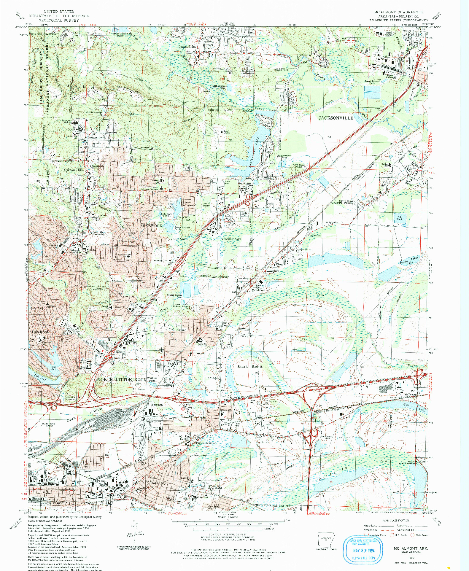 USGS 1:24000-SCALE QUADRANGLE FOR MC ALMONT, AR 1986