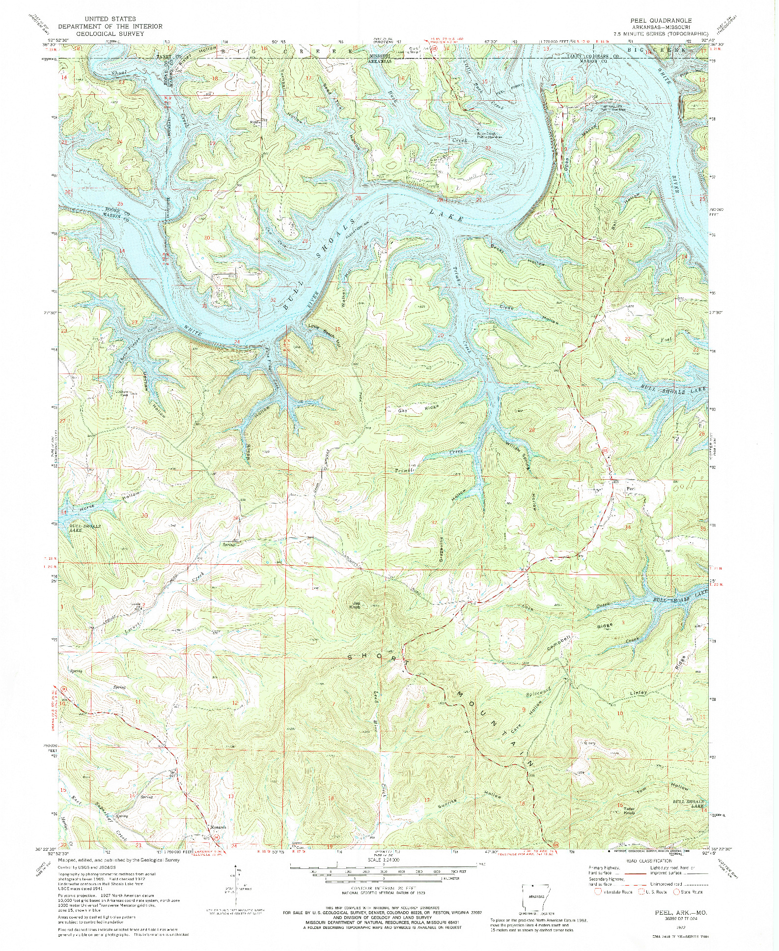 USGS 1:24000-SCALE QUADRANGLE FOR PEEL, AR 1972