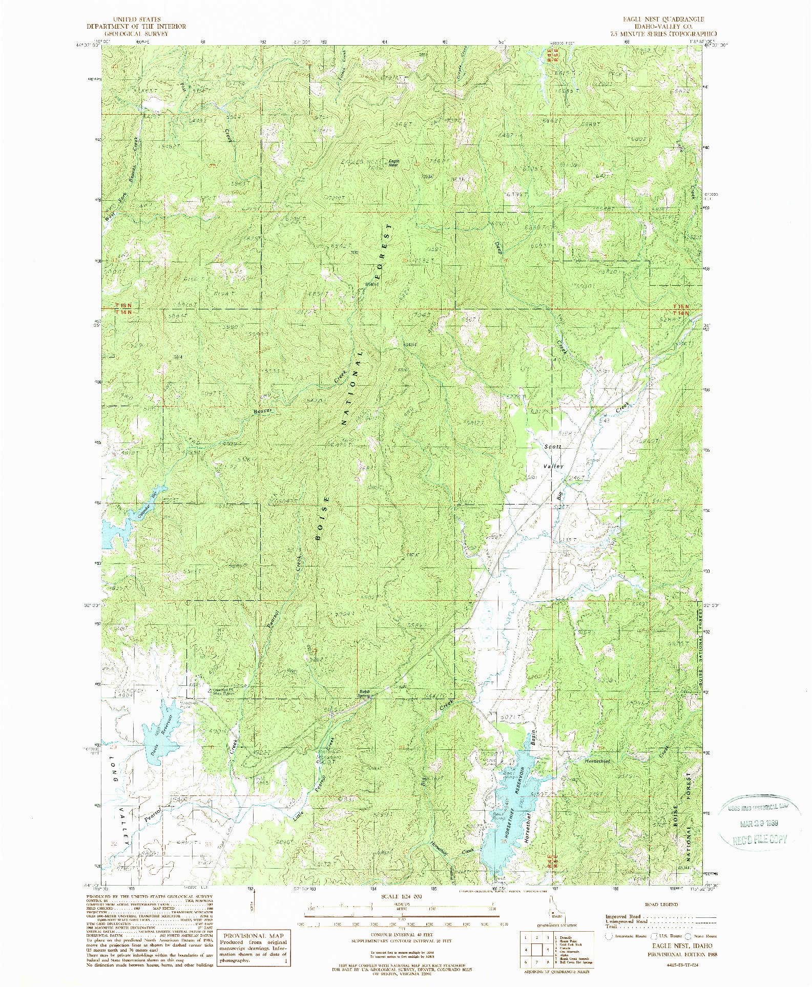 USGS 1:24000-SCALE QUADRANGLE FOR EAGLE NEST, ID 1988