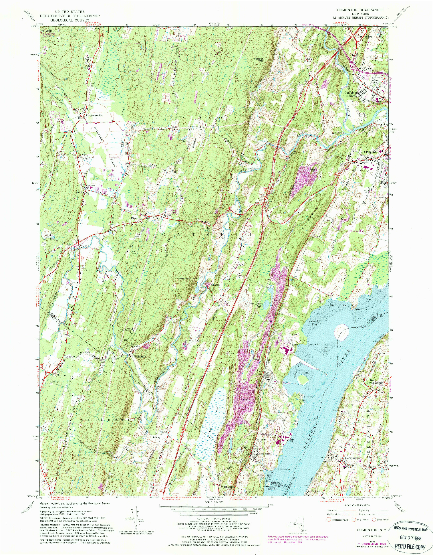 USGS 1:24000-SCALE QUADRANGLE FOR CEMENTON, NY 1963