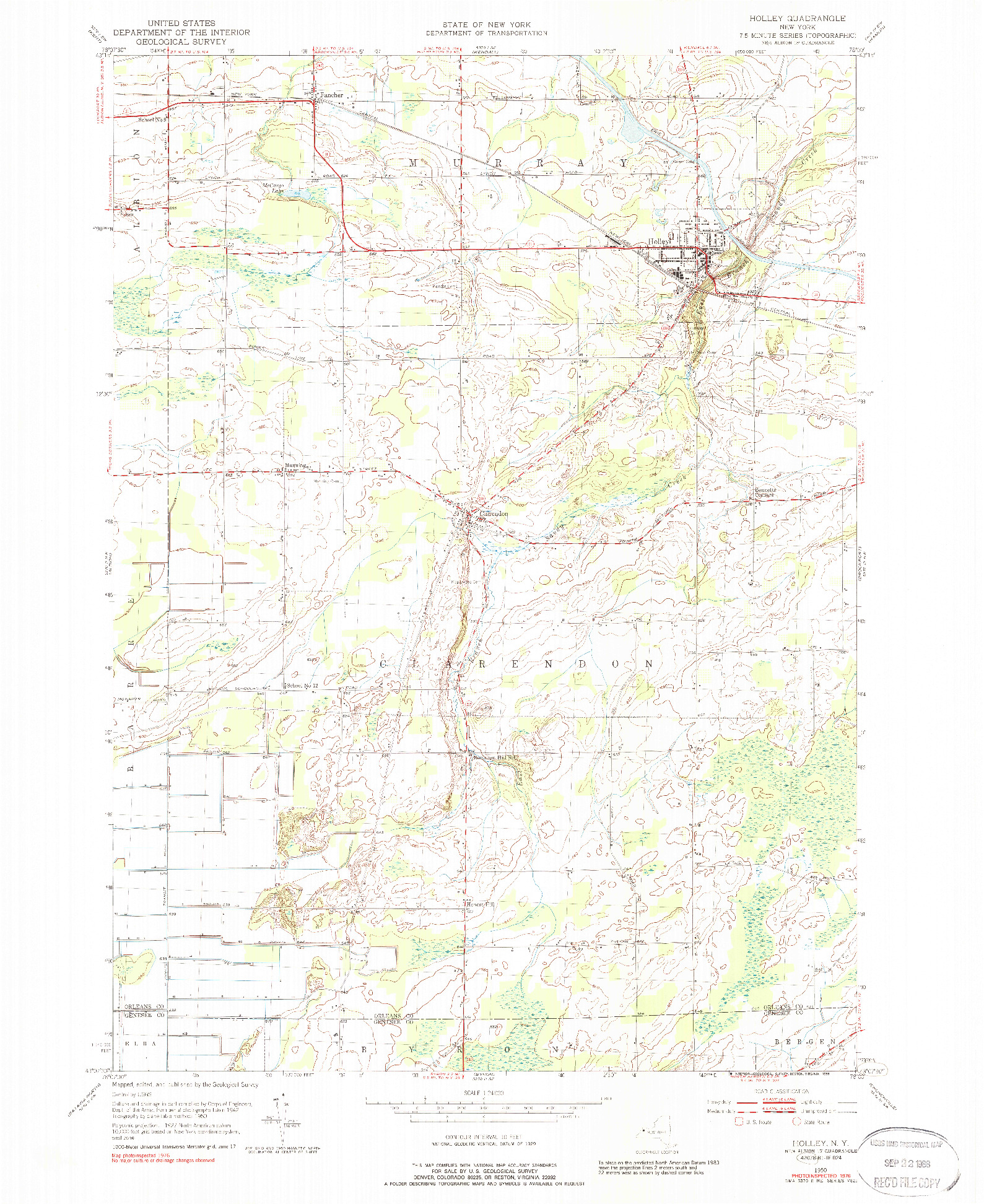 USGS 1:24000-SCALE QUADRANGLE FOR HOLLEY, NY 1950