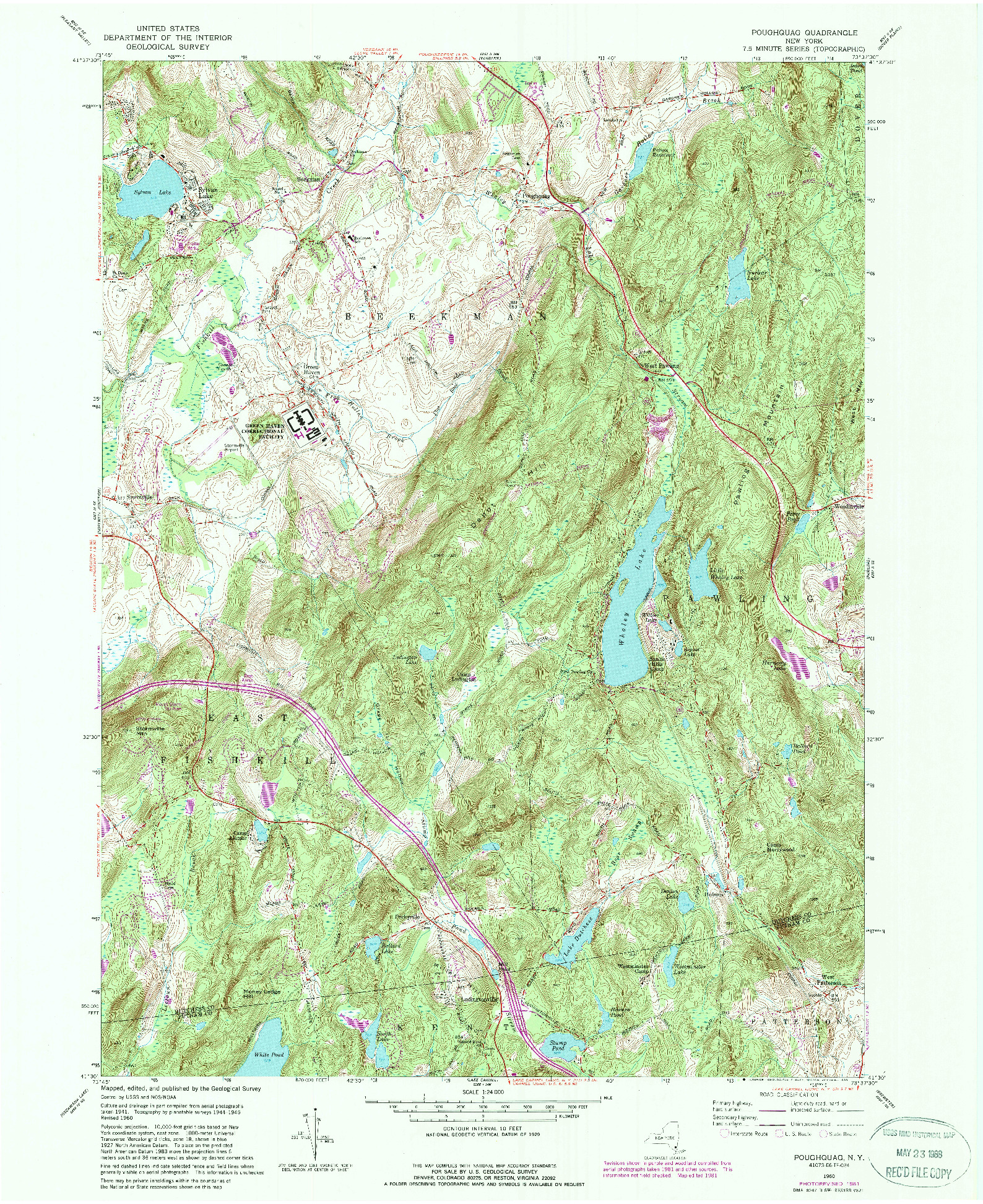 USGS 1:24000-SCALE QUADRANGLE FOR POUGHQUAG, NY 1960